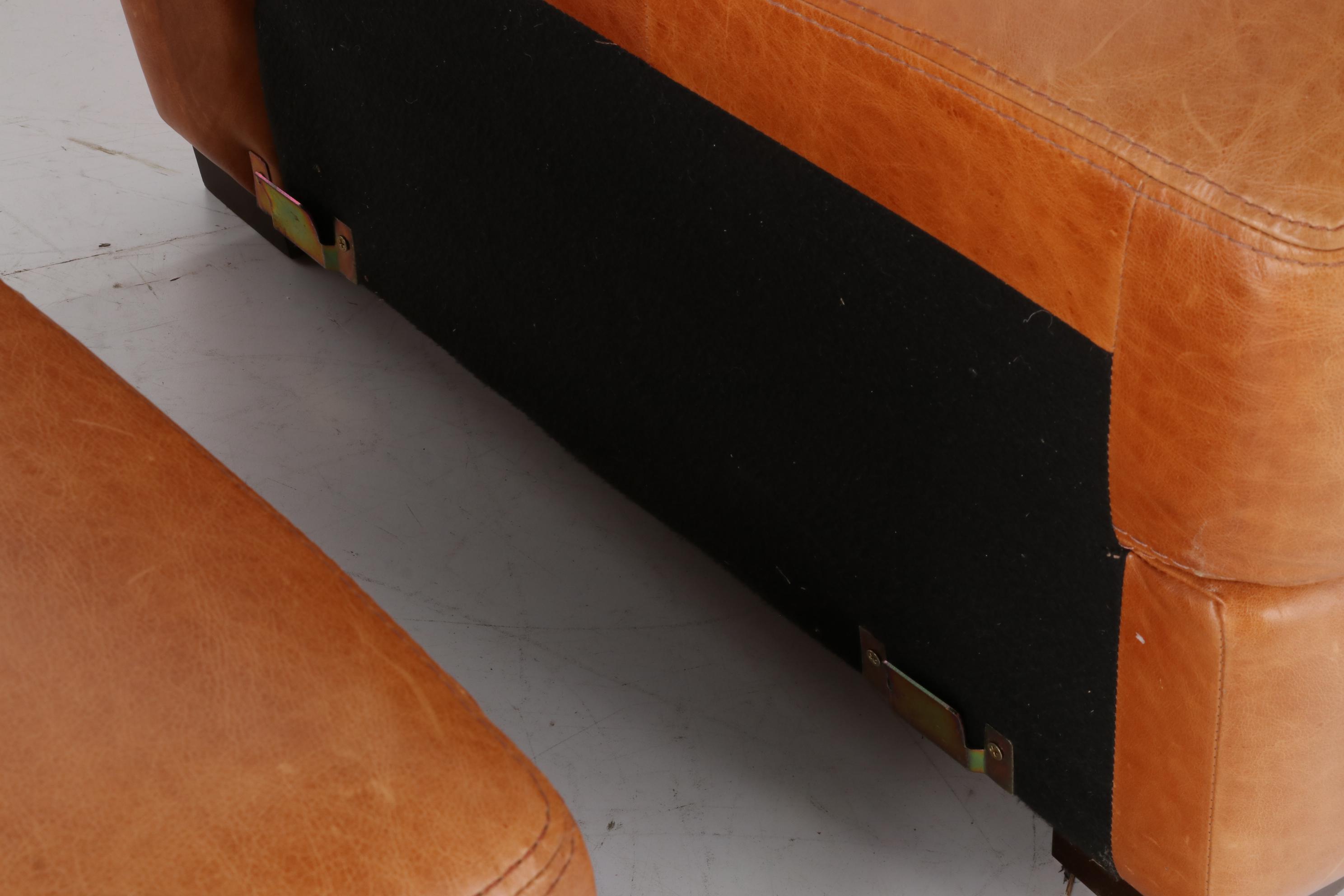 Salvatore Modern Leather Sectional Sofa With Ottoman