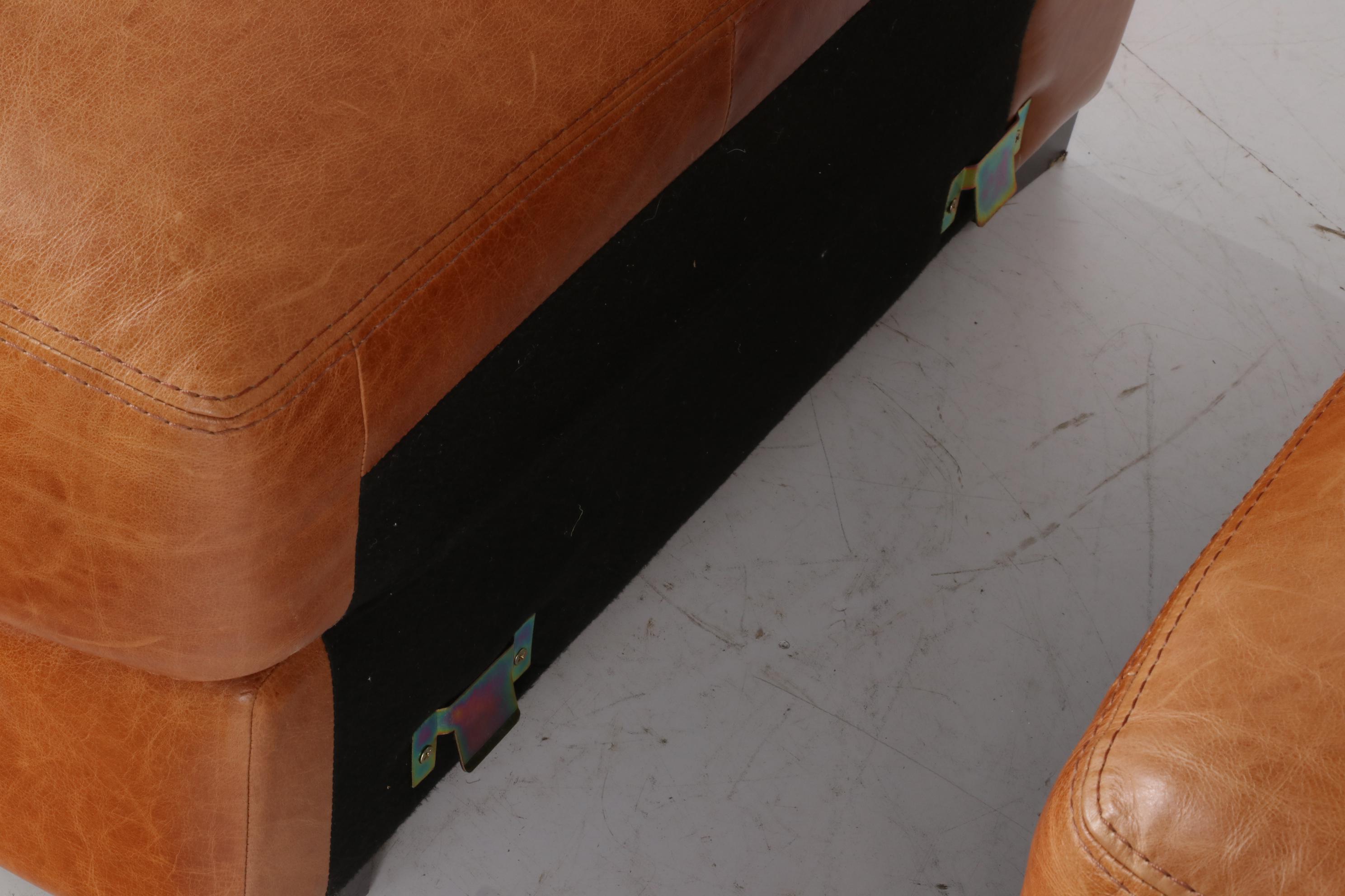 Salvatore Modern Leather Sectional Sofa With Ottoman