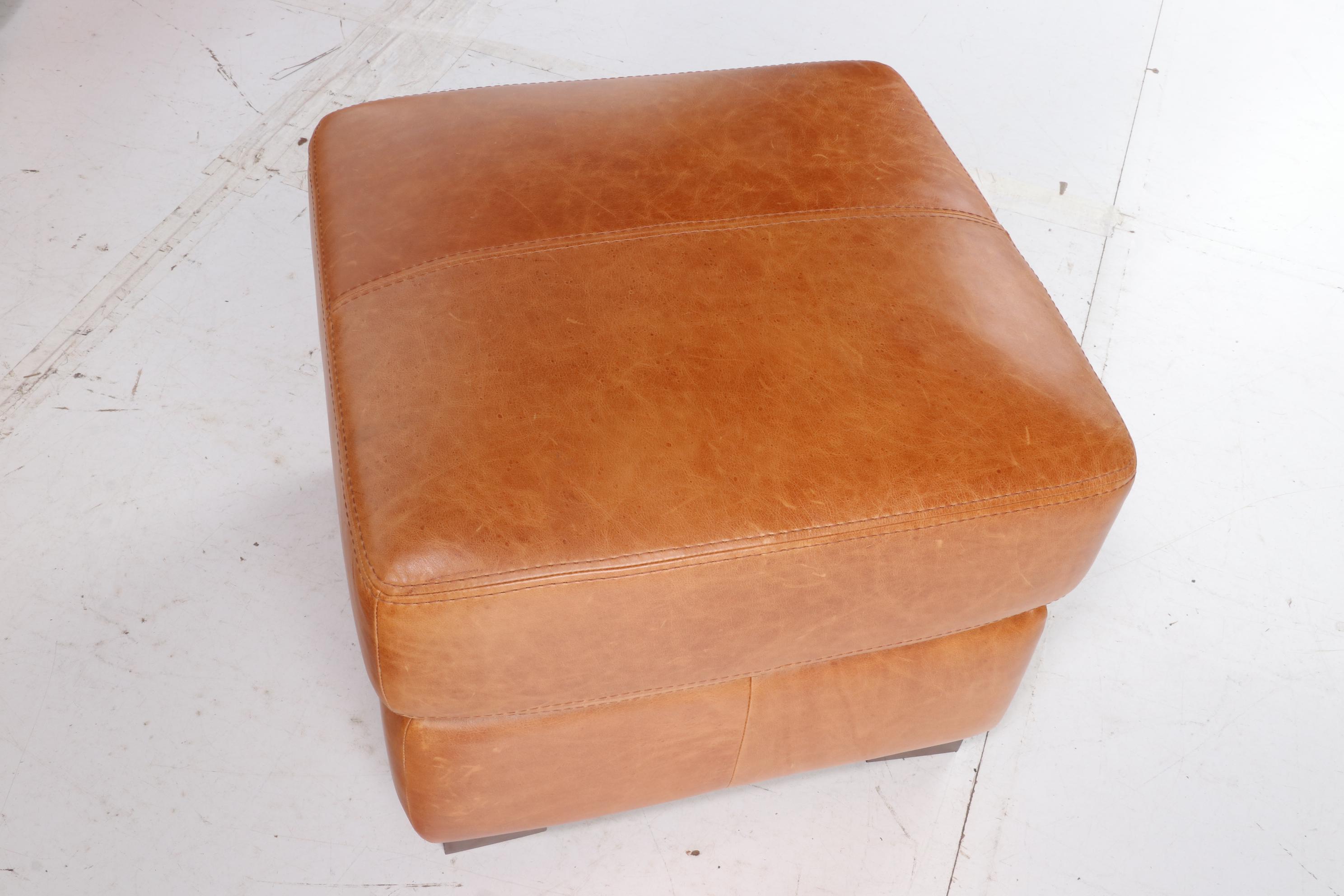 Salvatore Modern Leather Sectional Sofa With Ottoman