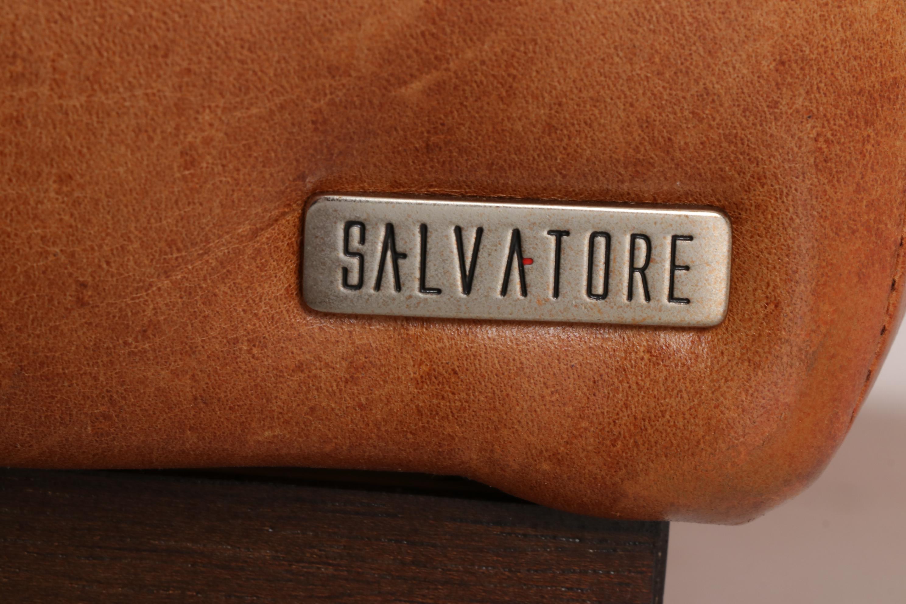 Salvatore Modern Leather Sectional Sofa With Ottoman