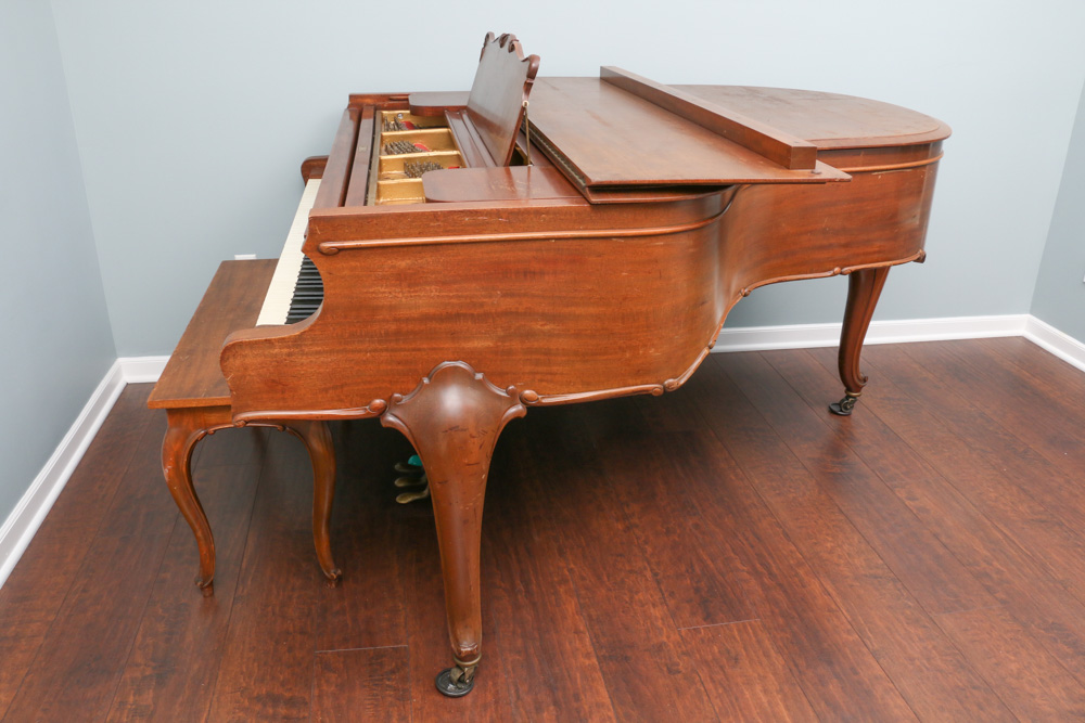 Chickering & Sons Baby Grand Piano with Bench, circa 1920s