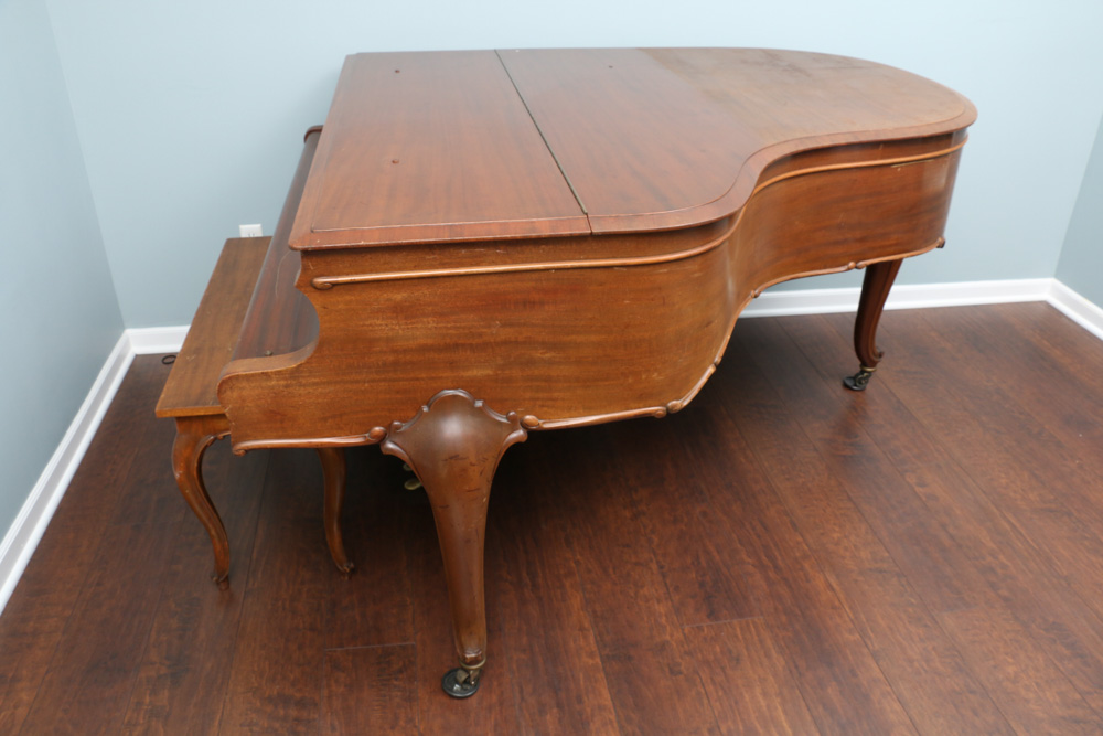 Chickering & Sons Baby Grand Piano with Bench, circa 1920s