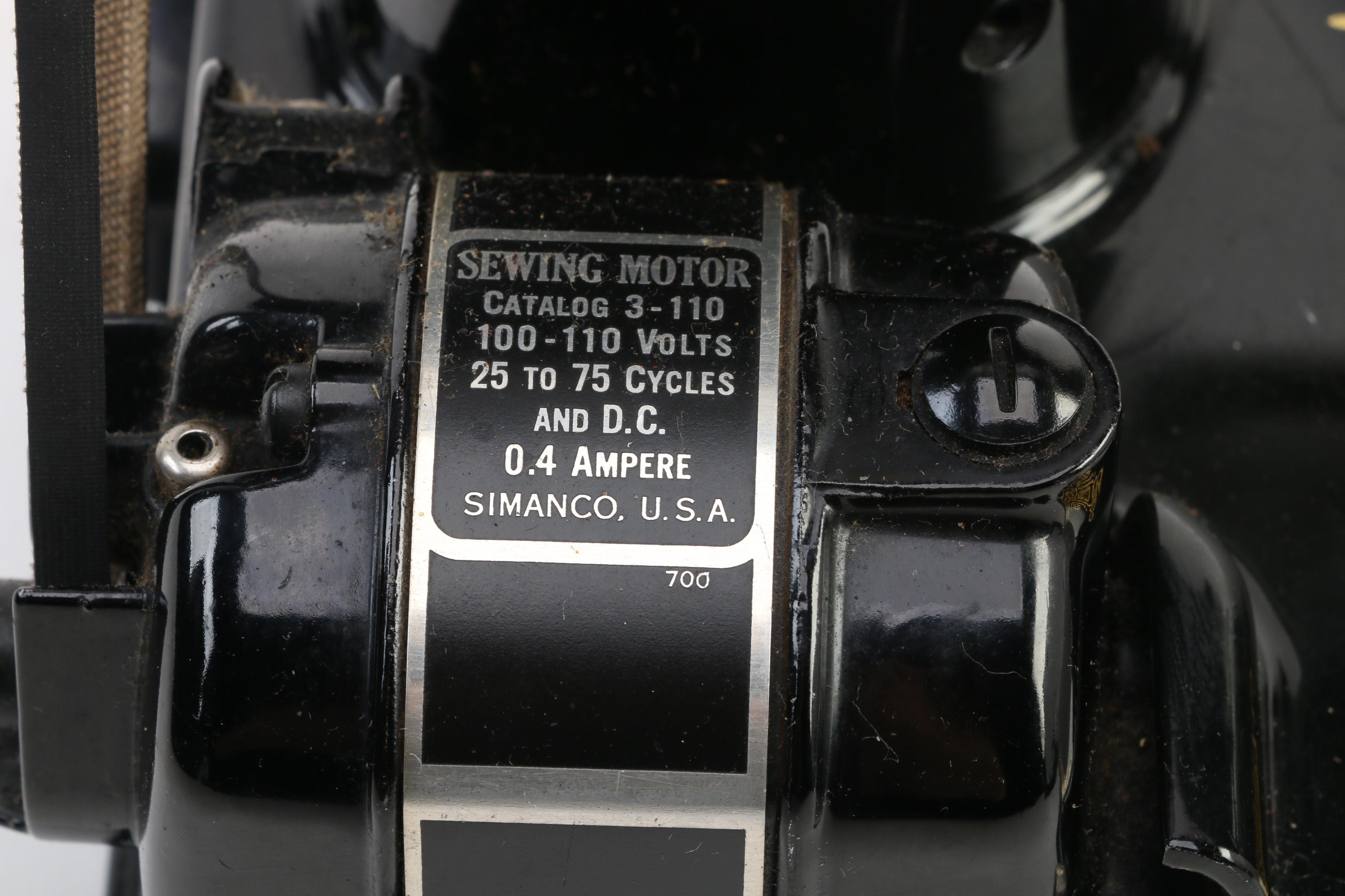 Singer Featherweight Portable Sewing Machine in Case with Attachments, 1930