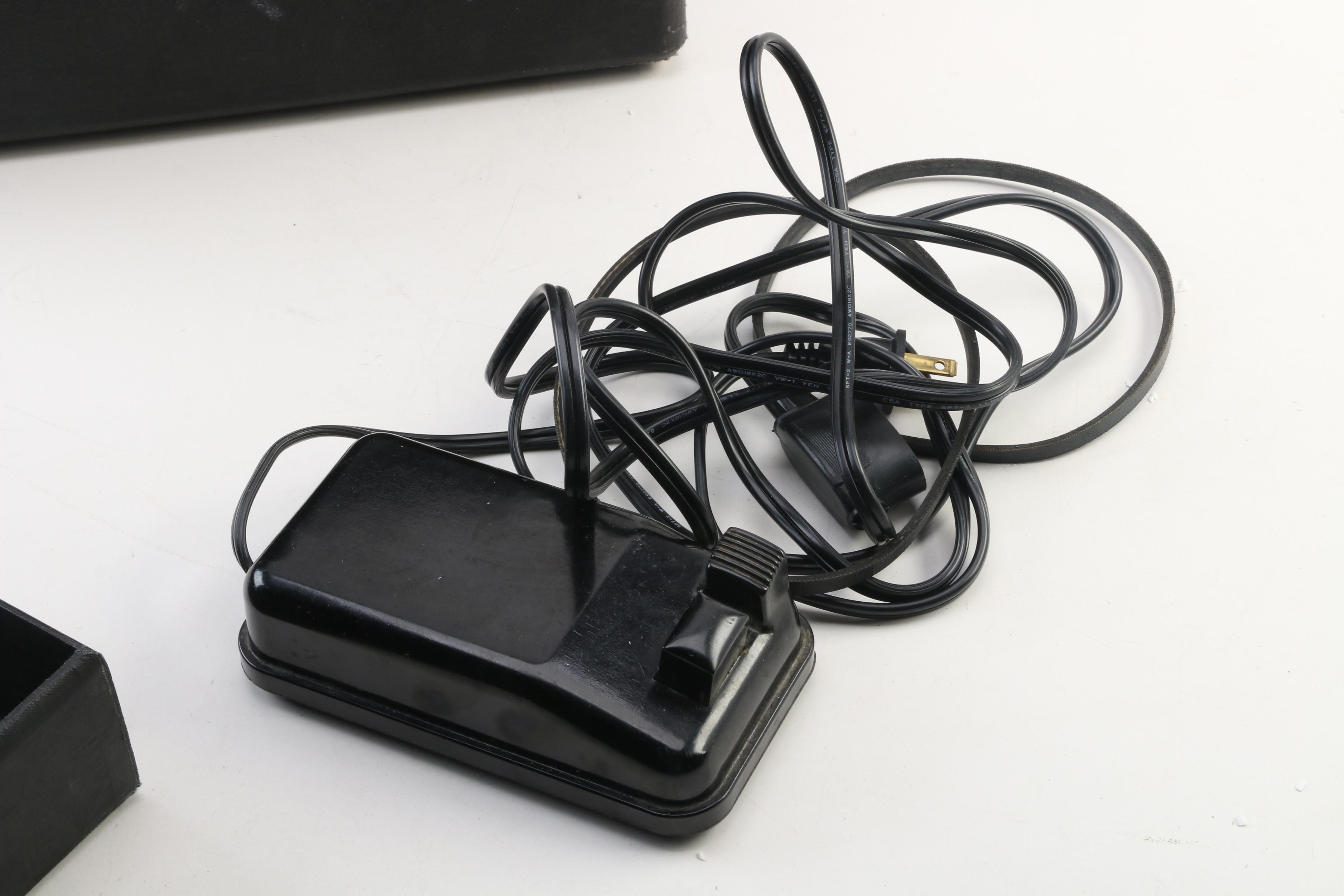 Singer Featherweight Portable Sewing Machine in Case with Attachments, 1930