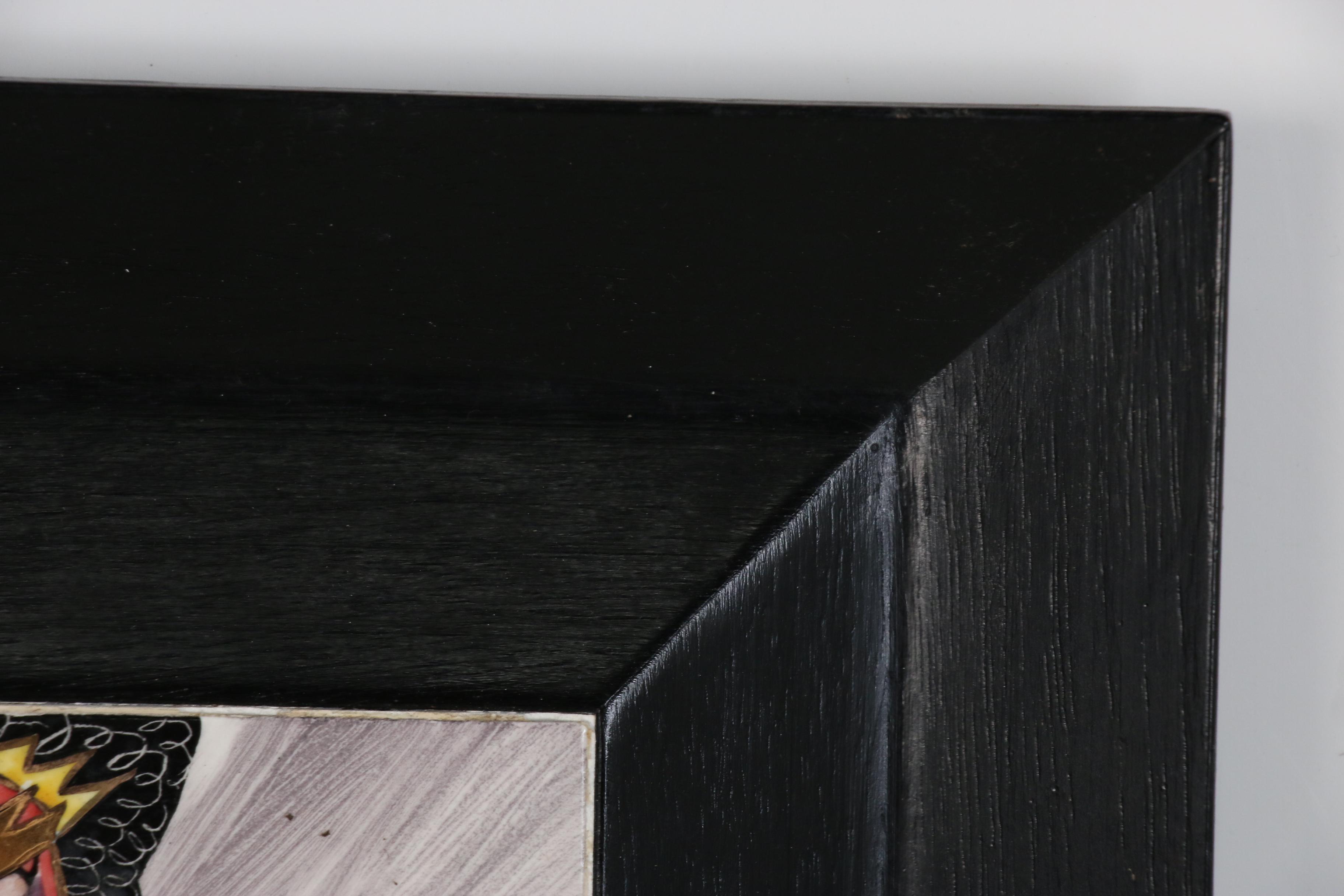 Aida Whedon Painted Ceramic Tile of Three Princesses, Mid to Late 20th Century