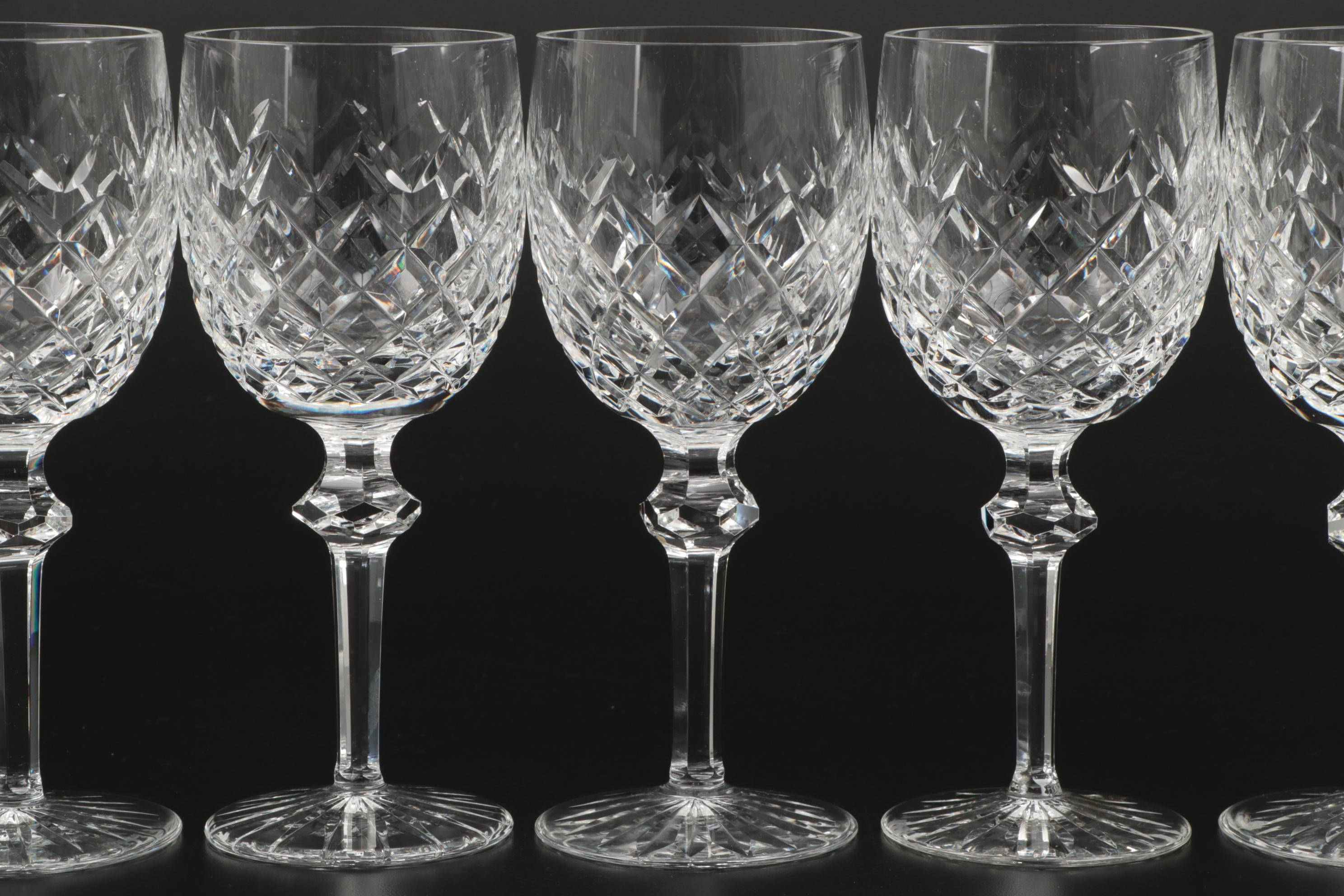Waterford Crystal "Powerscourt" Water Goblets, Mid to Late 20th Century