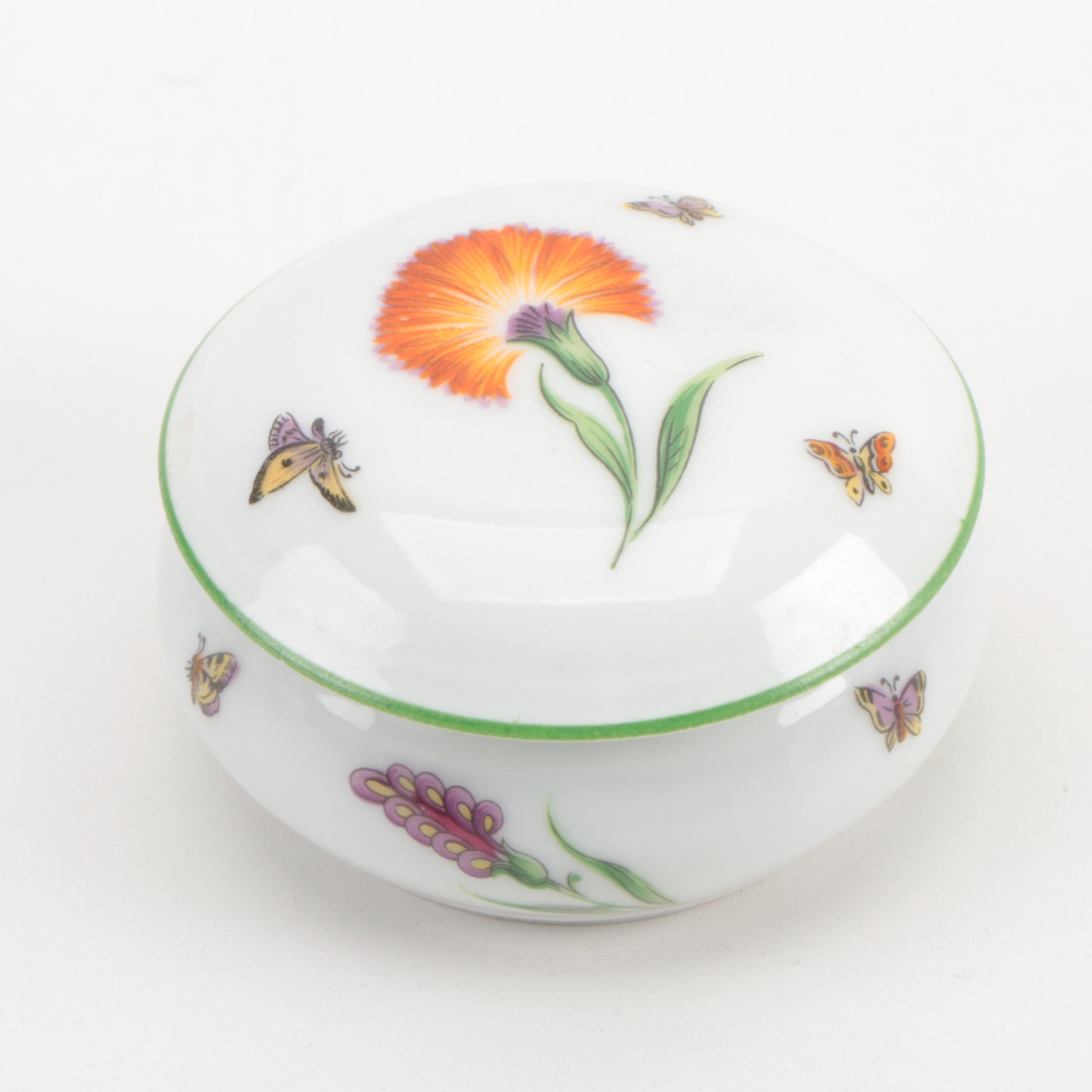 Tiffany & Co. "Tiffany Garden" Limoges Box with Other Porcelain Table Décor