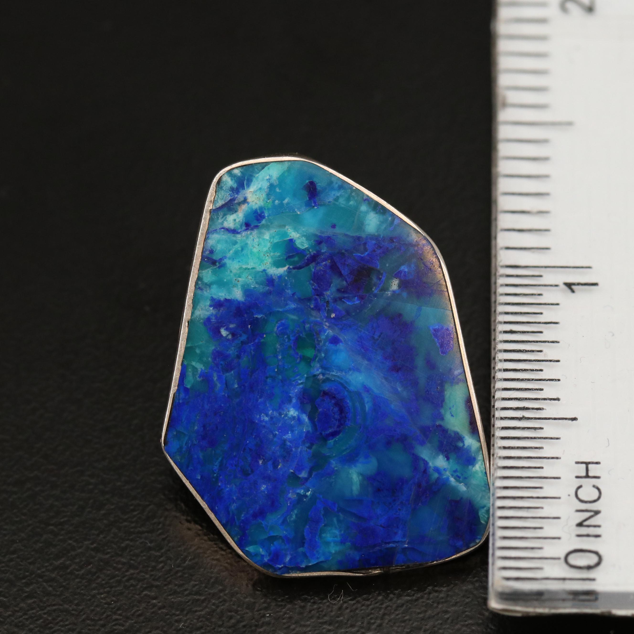 Nicholas Gambino Navajo Diné Sterling Silver Azurmalachite Earrings