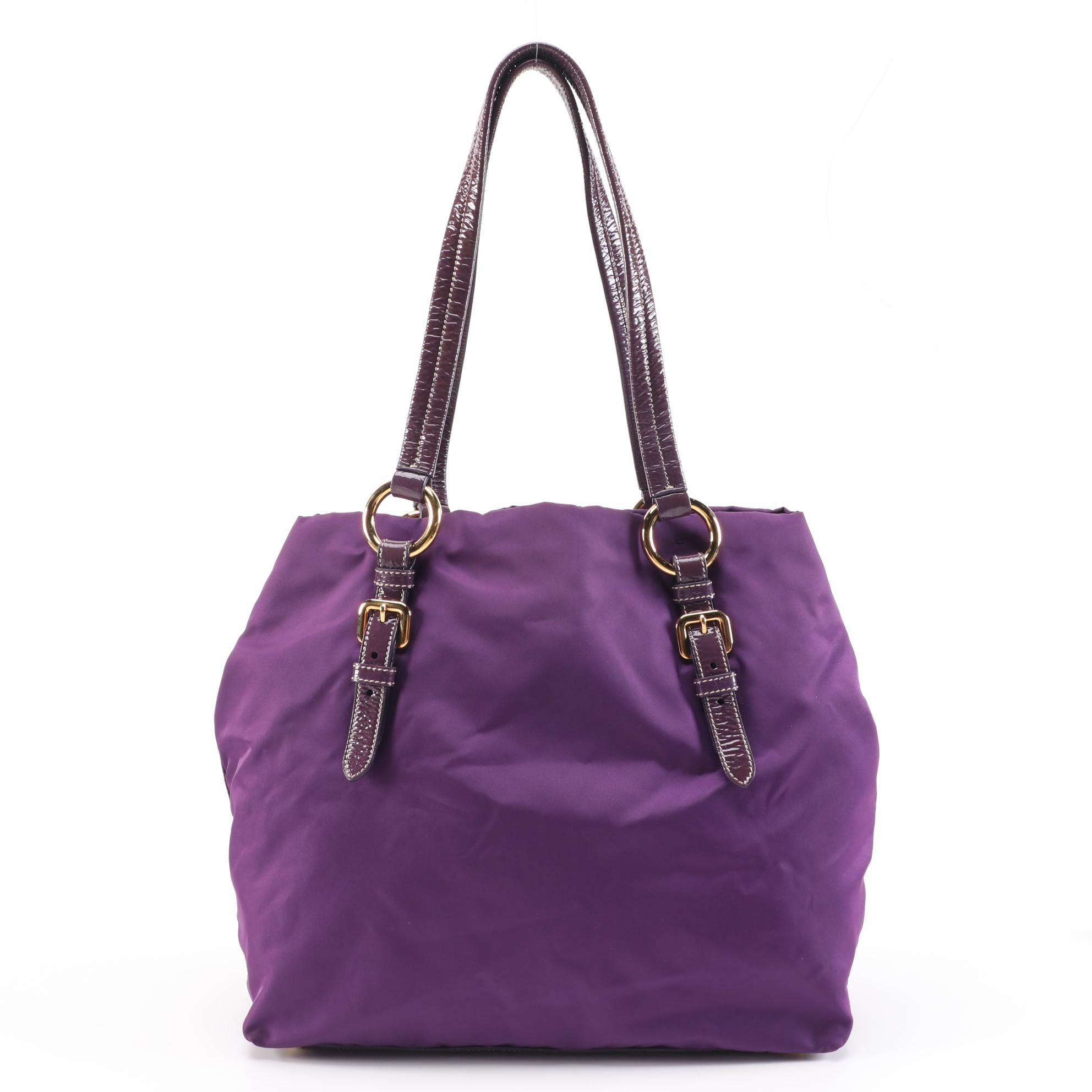 Prada Tessuto Nylon Pietre Jeweled Tote in Anemone