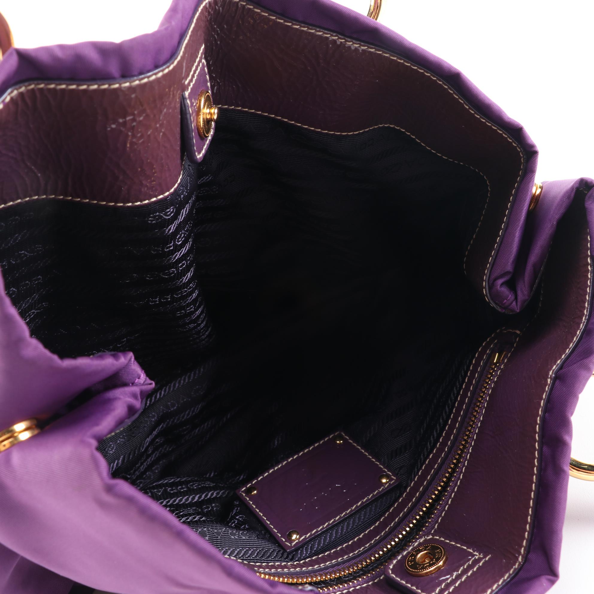 Prada Tessuto Nylon Pietre Jeweled Tote in Anemone