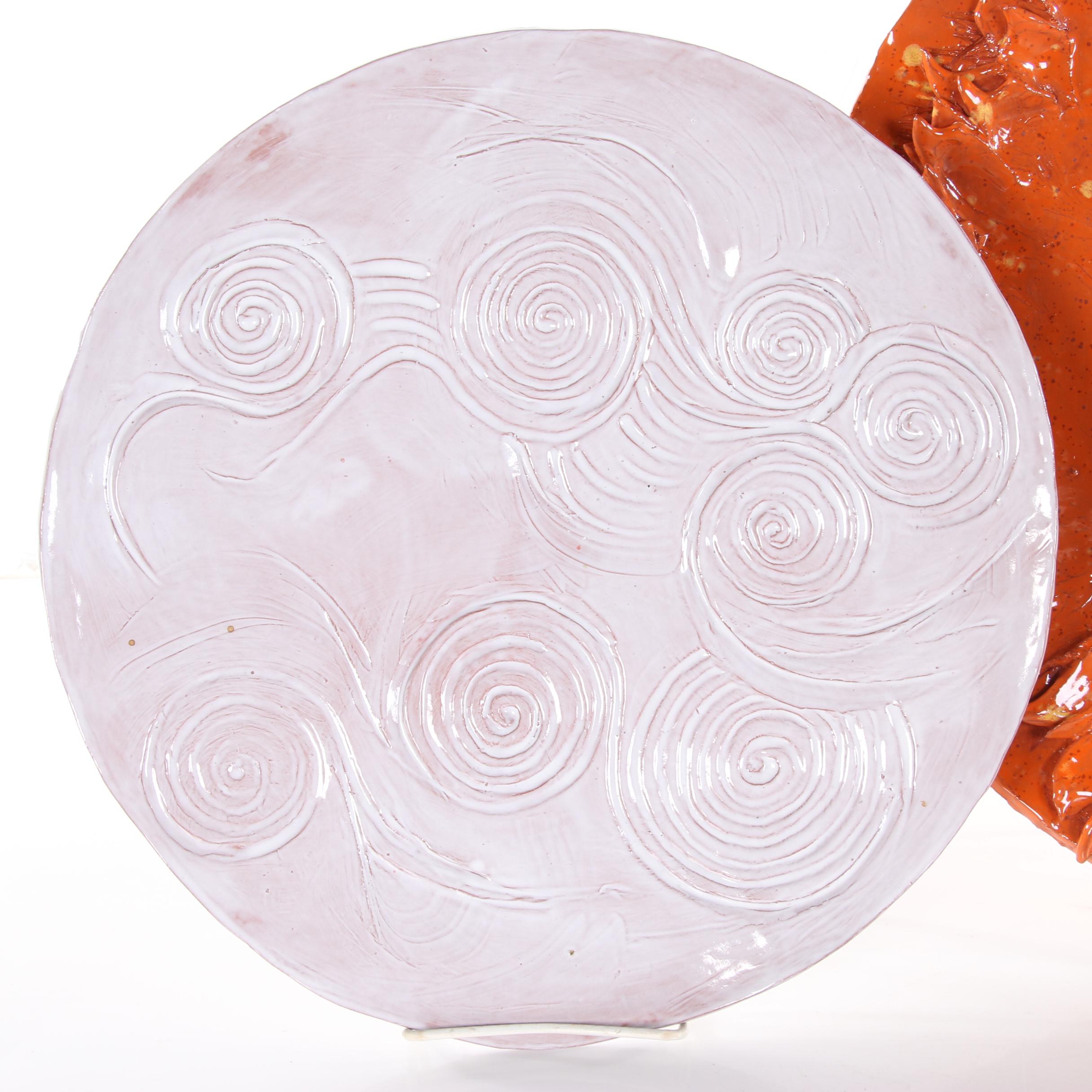 Carlos J. Perez and Anthony Becker Ceramic Sculpture "The 4 Elements Plate Set"