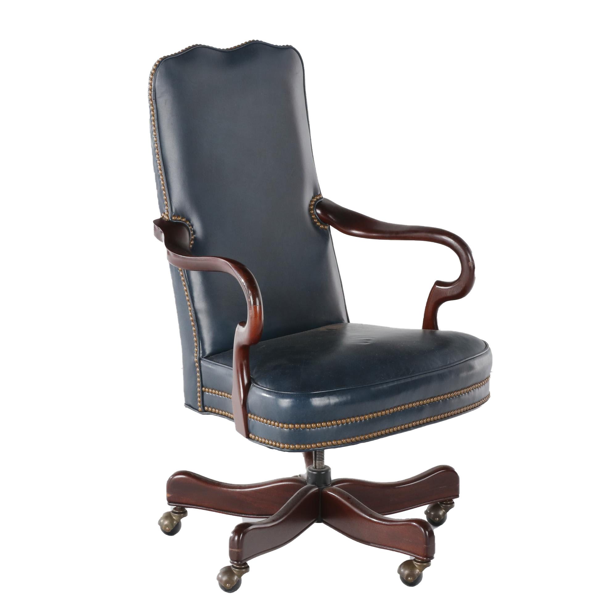 Hancock & Moore "Kensington" Gooseneck Swivel and Tilt Leather Office Chair