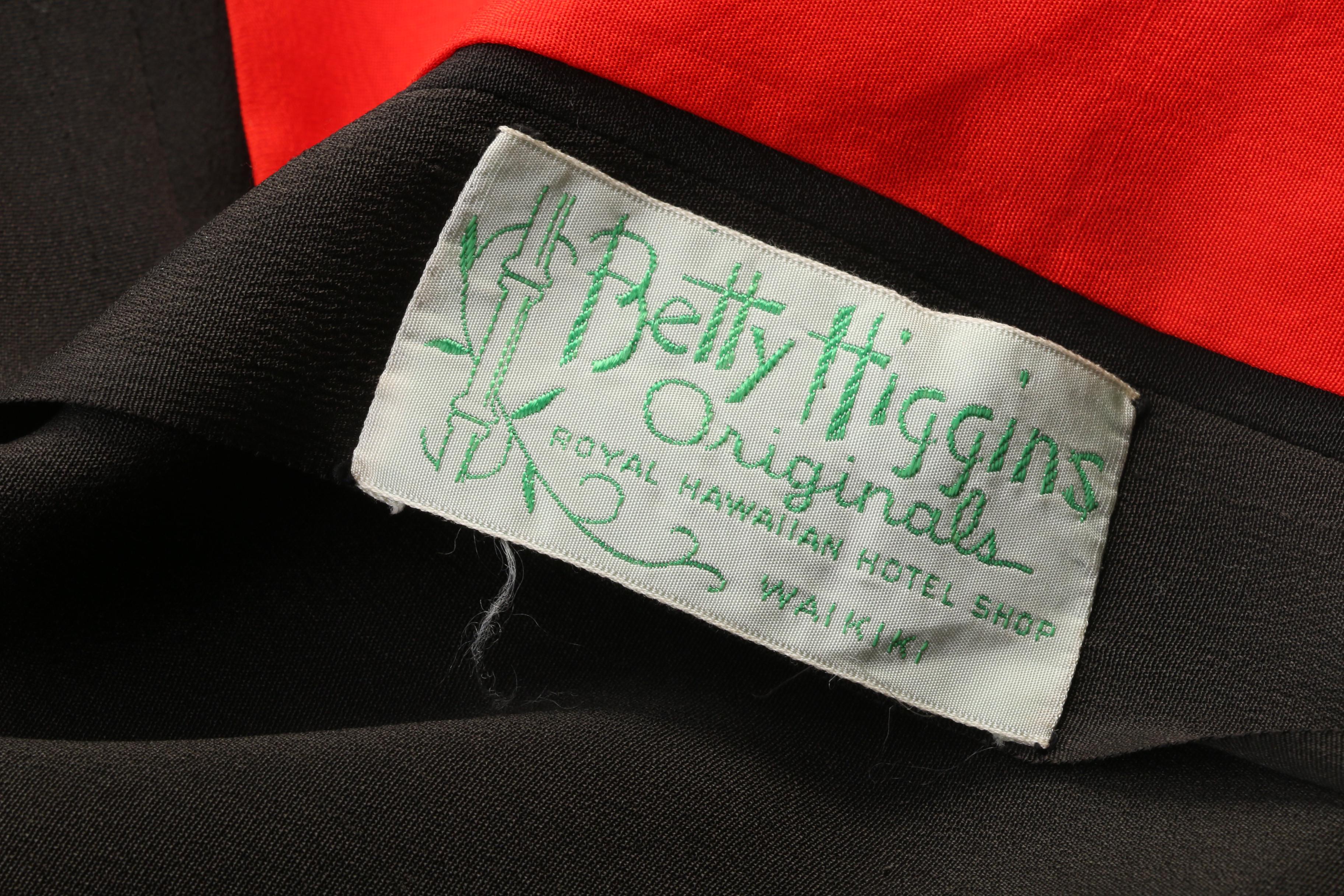 Betty Higgins Dress in "Kurotomesode" Kimono Silk Crepe Fabric, Mid-20th Century