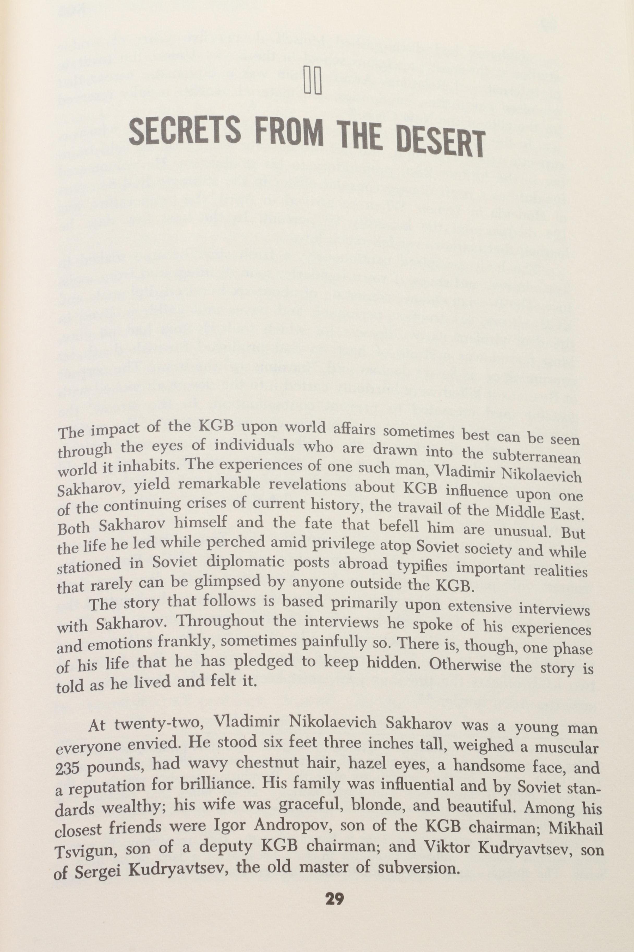 First Edition "KGB: The Secret Work of Soviet Agents" by Barron with Other Books