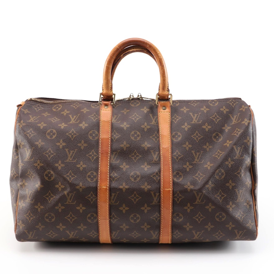 Louis Vuitton Keepall 45 in Monogram Canvas and Vachetta Leather