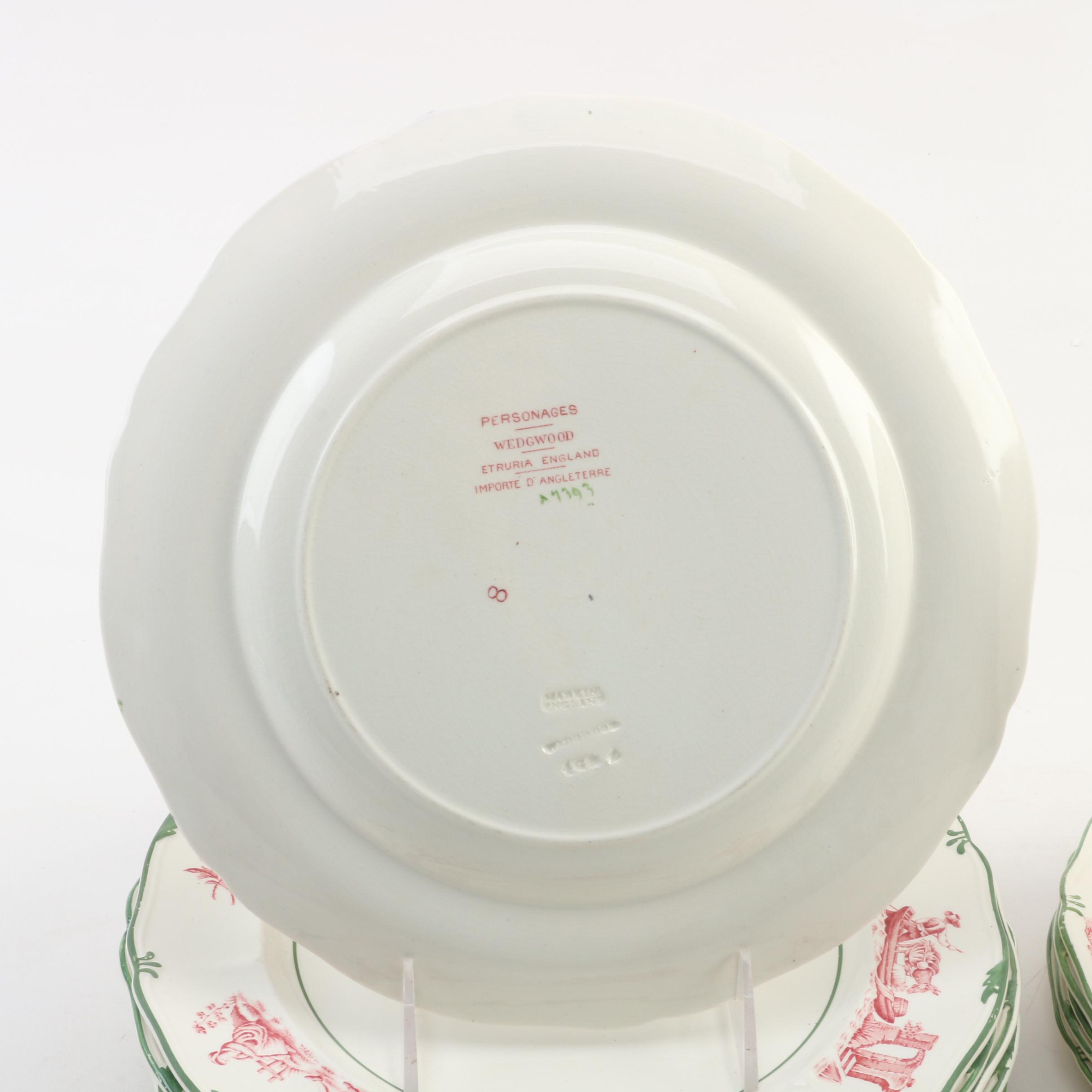 Wedgwood "Personages" Earthenware Dinnerware, Early 20th Century