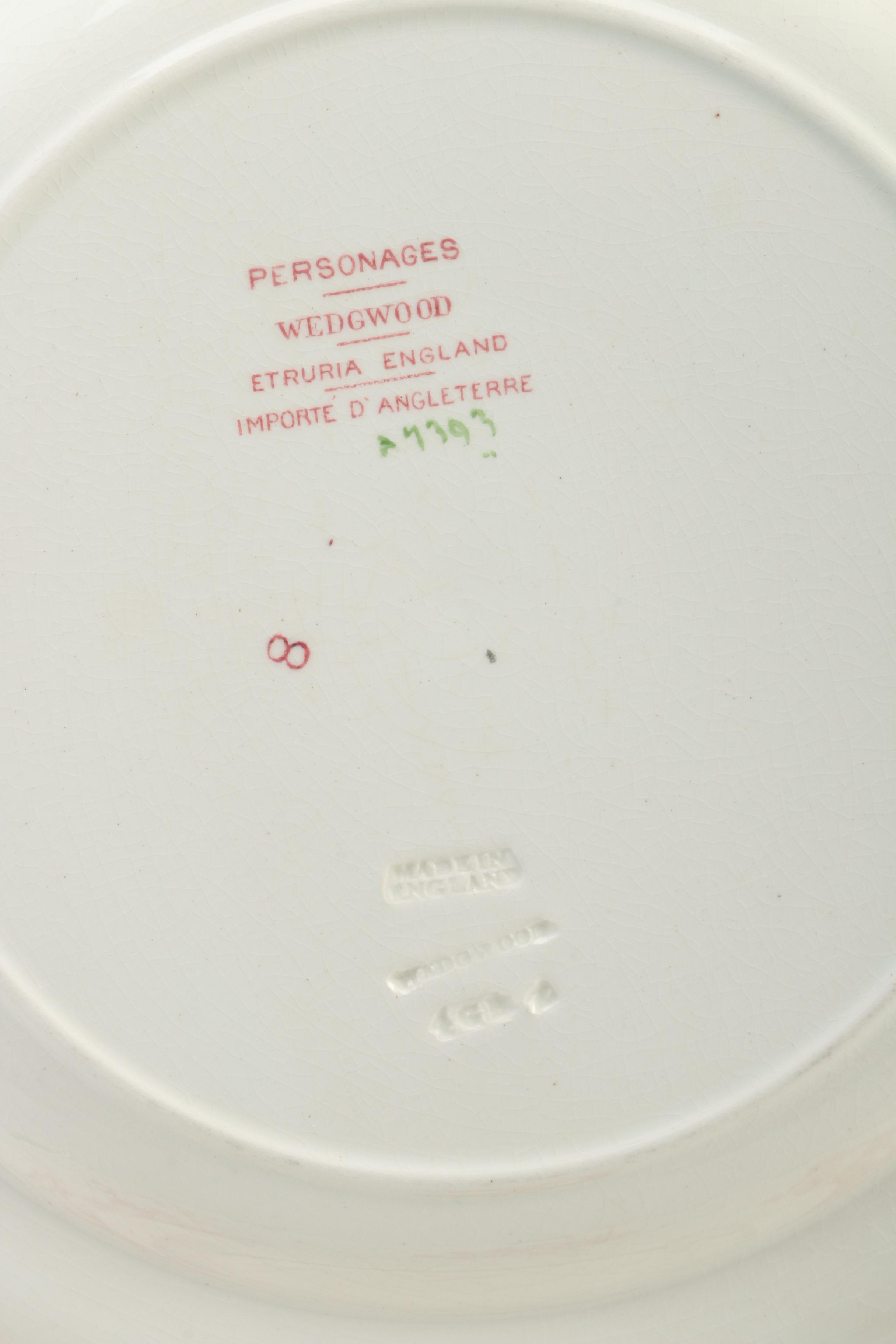 Wedgwood "Personages" Earthenware Dinnerware, Early 20th Century