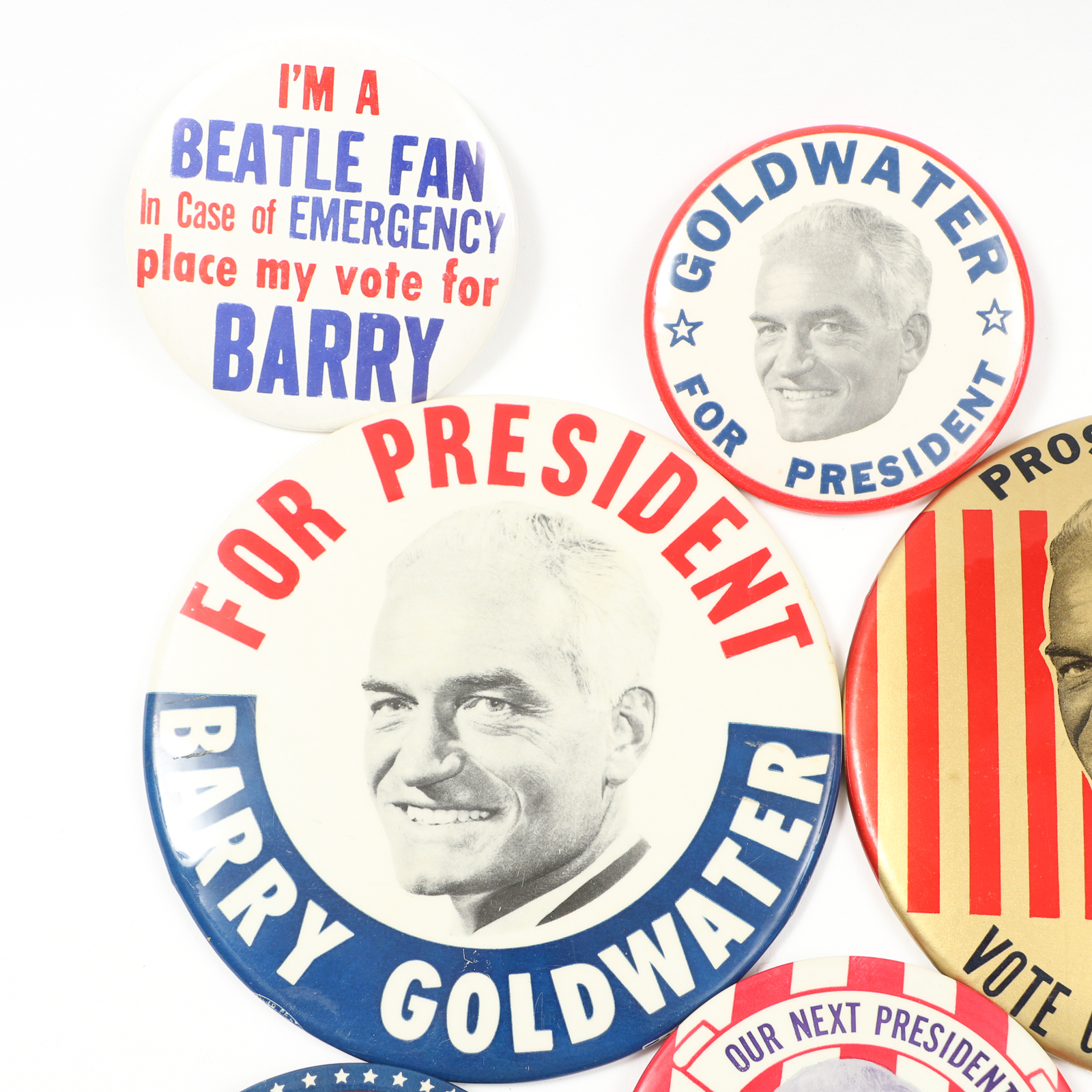 Barry Goldwater Jugate, Portrait and Campaign Pinbacks and More