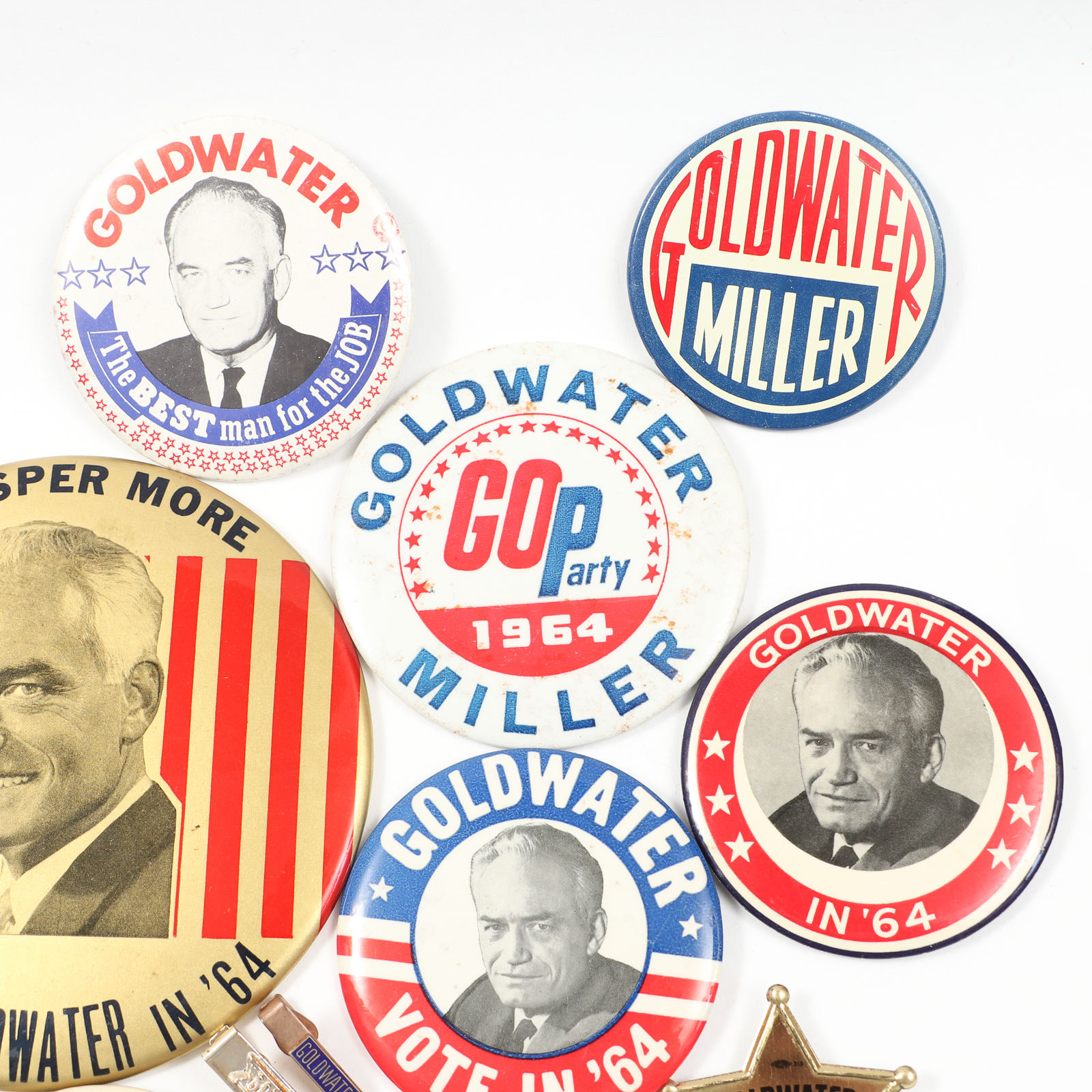 Barry Goldwater Jugate, Portrait and Campaign Pinbacks and More
