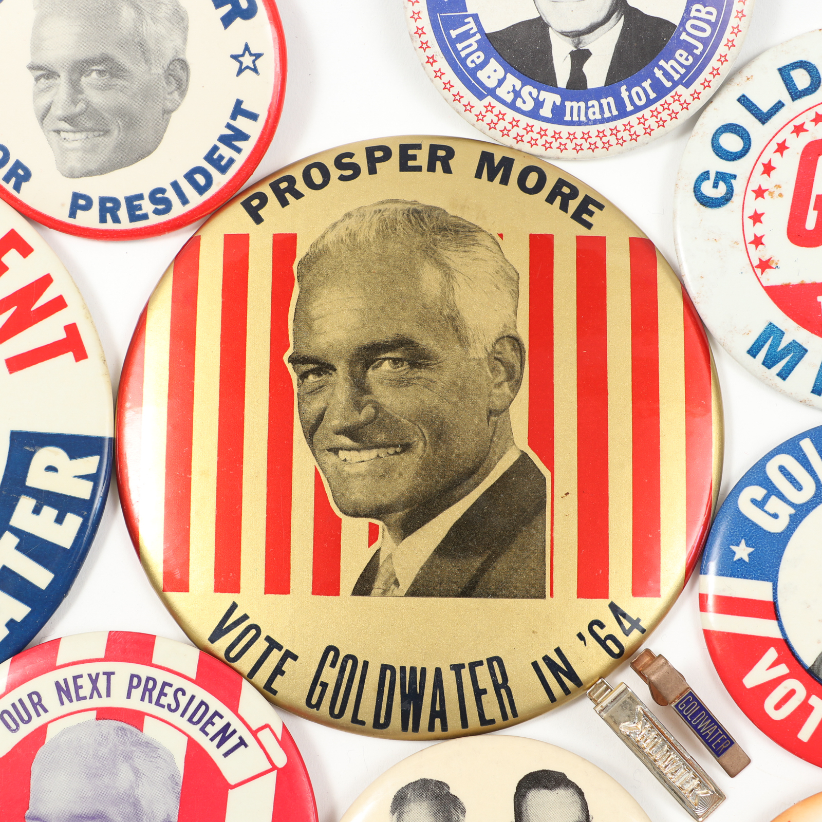 Barry Goldwater Jugate, Portrait and Campaign Pinbacks and More