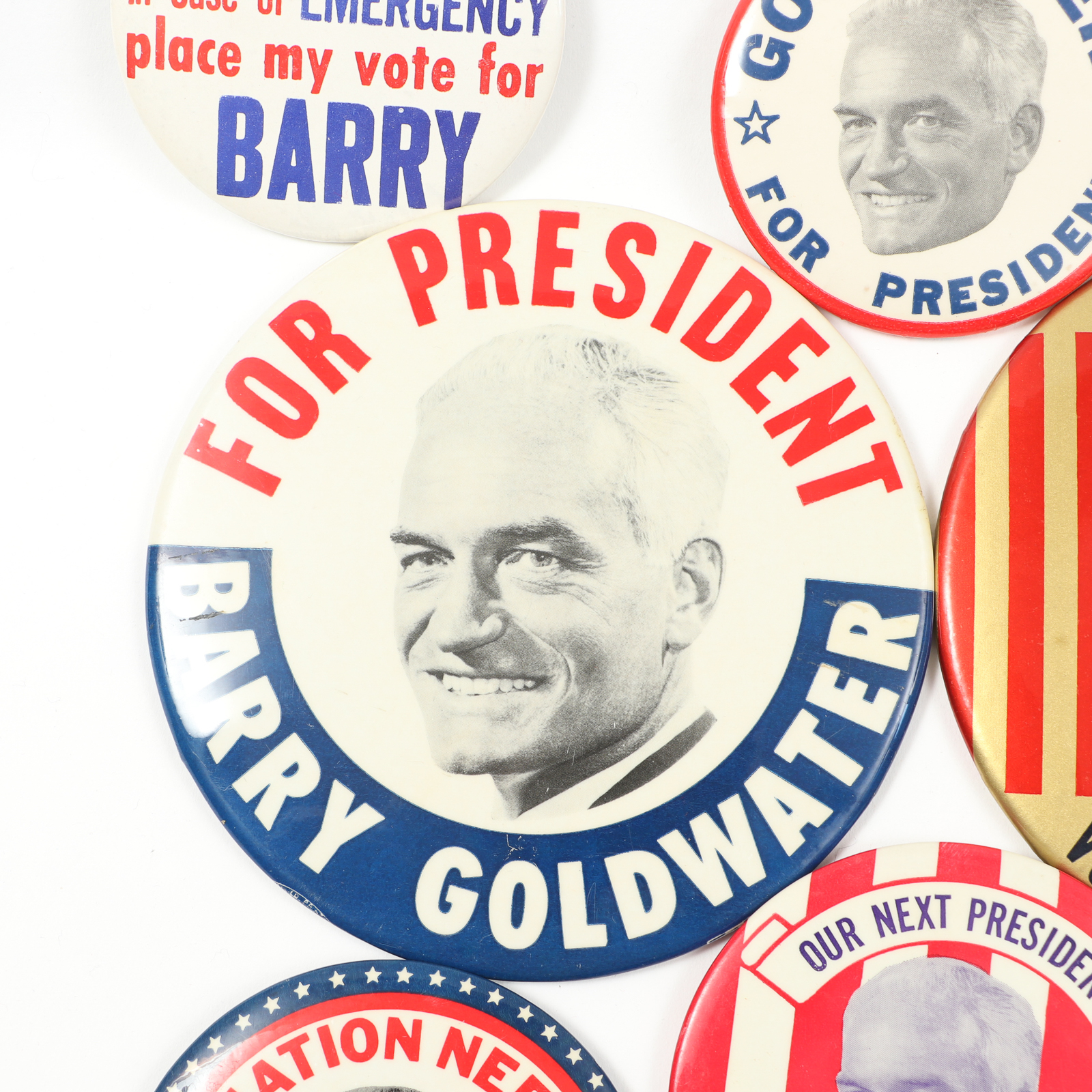 Barry Goldwater Jugate, Portrait and Campaign Pinbacks and More