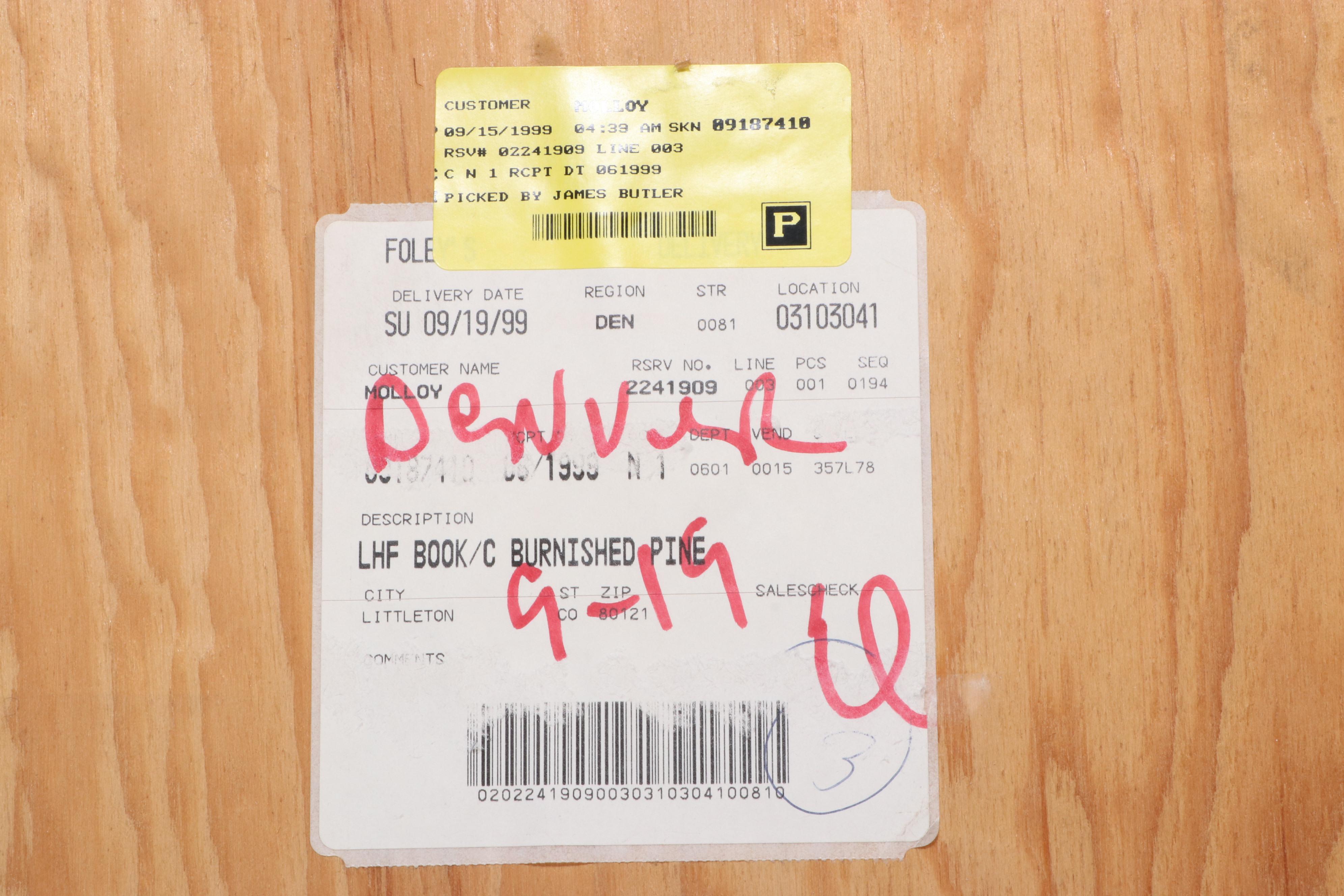 Pair of Hamilton Heritage American Primitive Style Stained Pine Bookcases