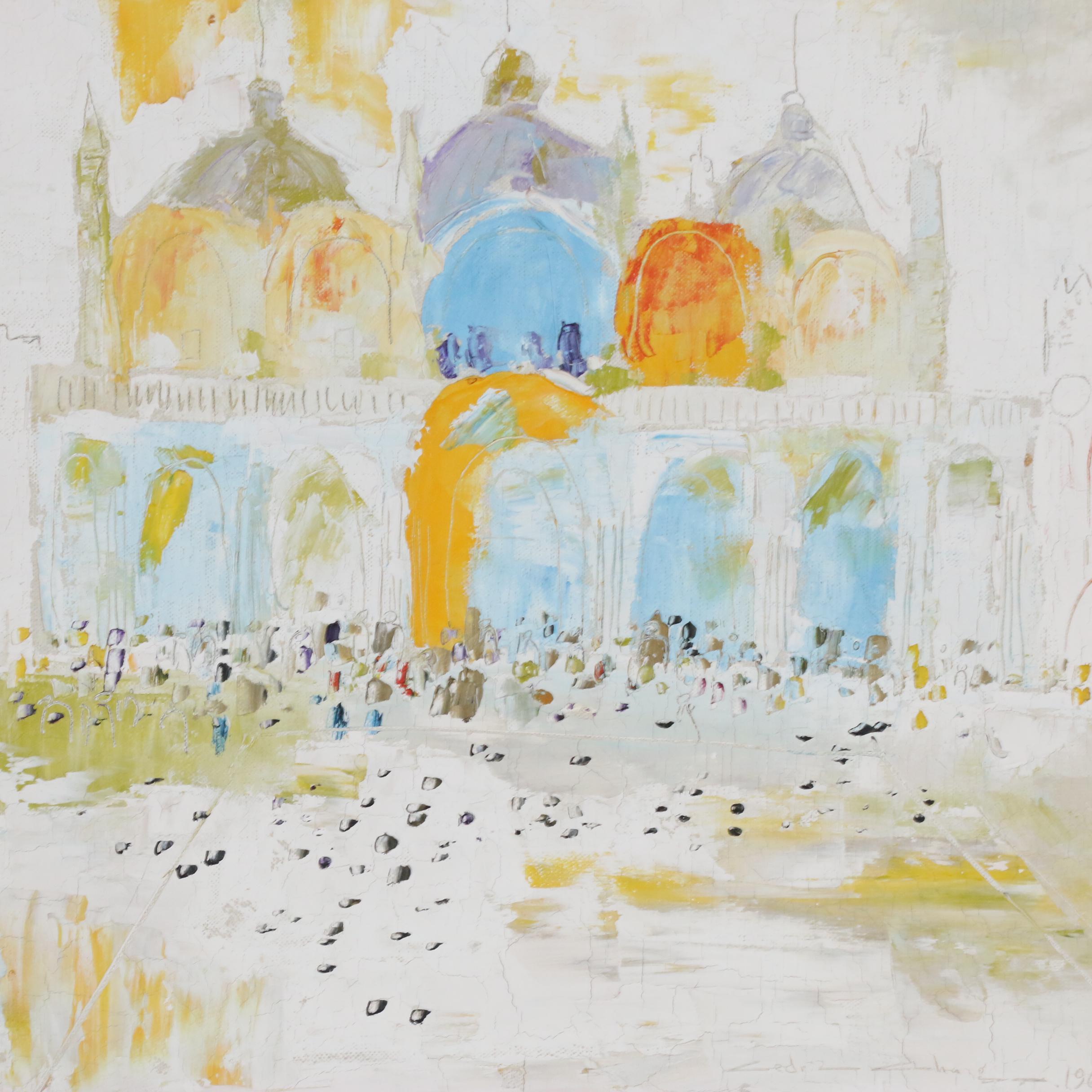 Cedric Chang Oil Painting "St. Mark's Basilica in the Afternoon Sun", 1965