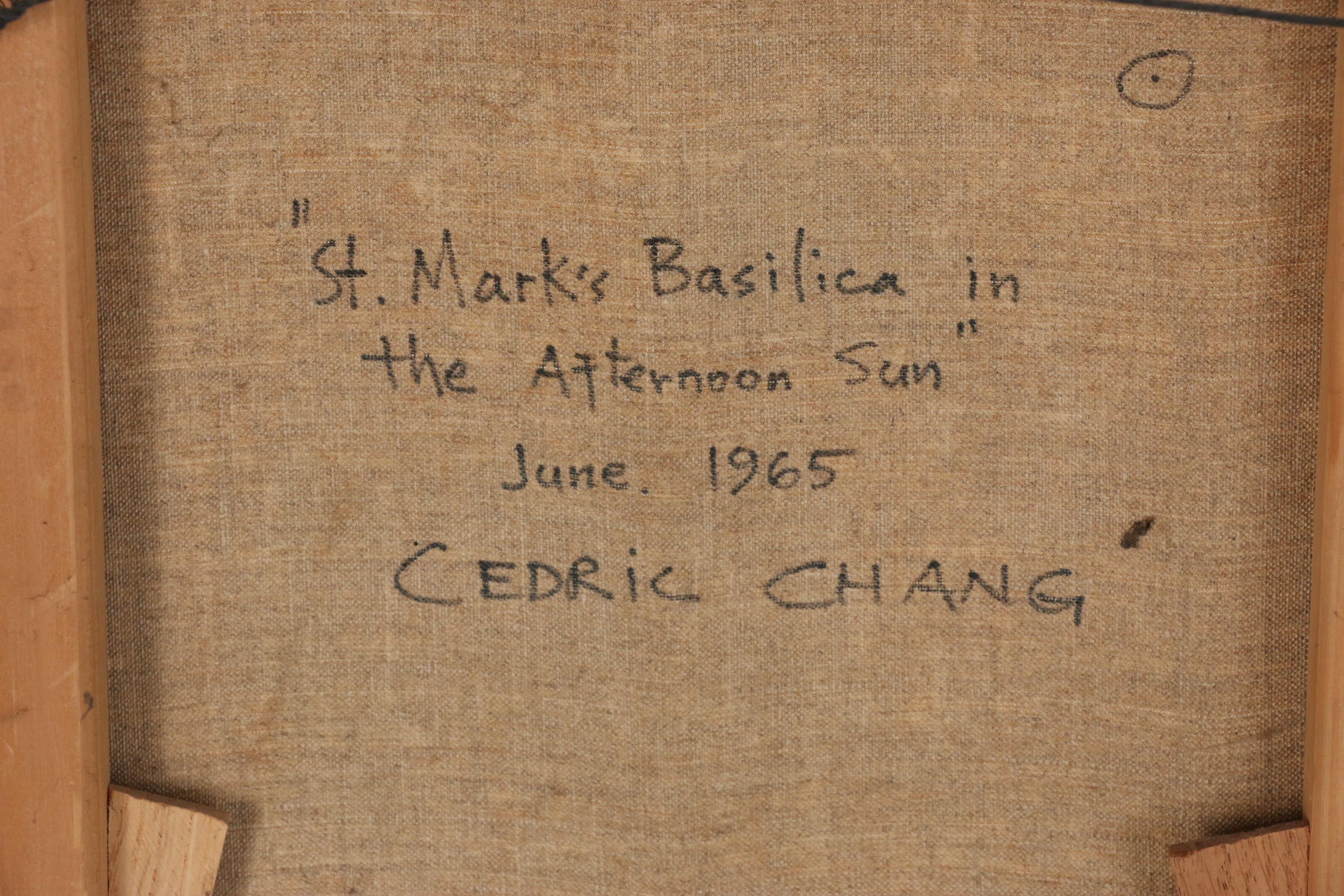 Cedric Chang Oil Painting "St. Mark's Basilica in the Afternoon Sun", 1965
