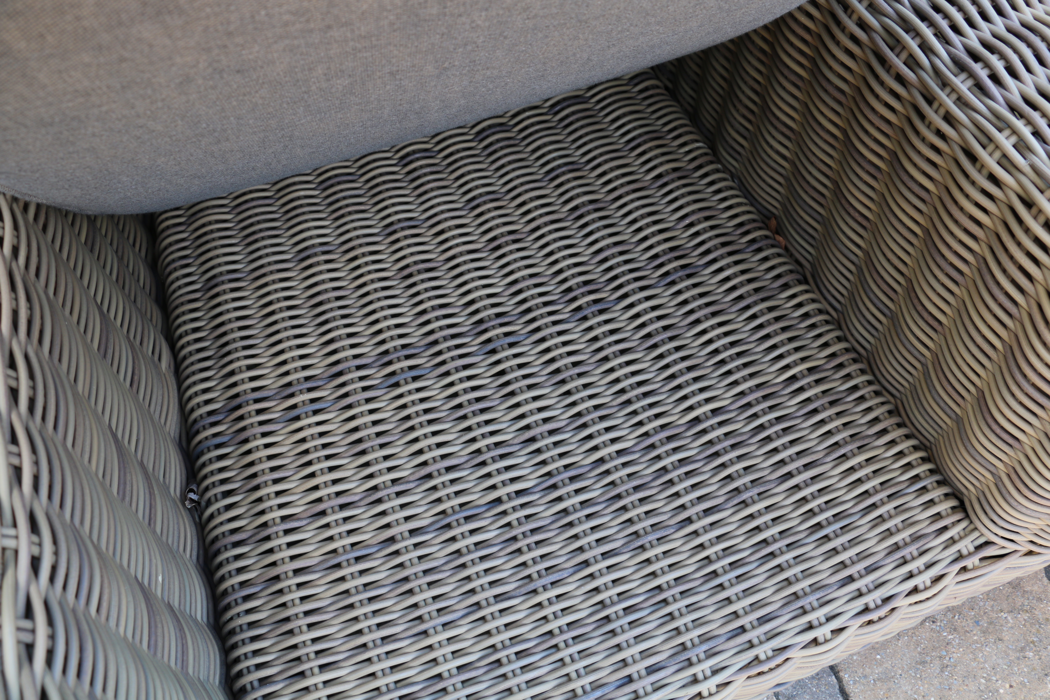 Restoration Hardware "Provence Collection" Wicker Patio Armchairs, Pair