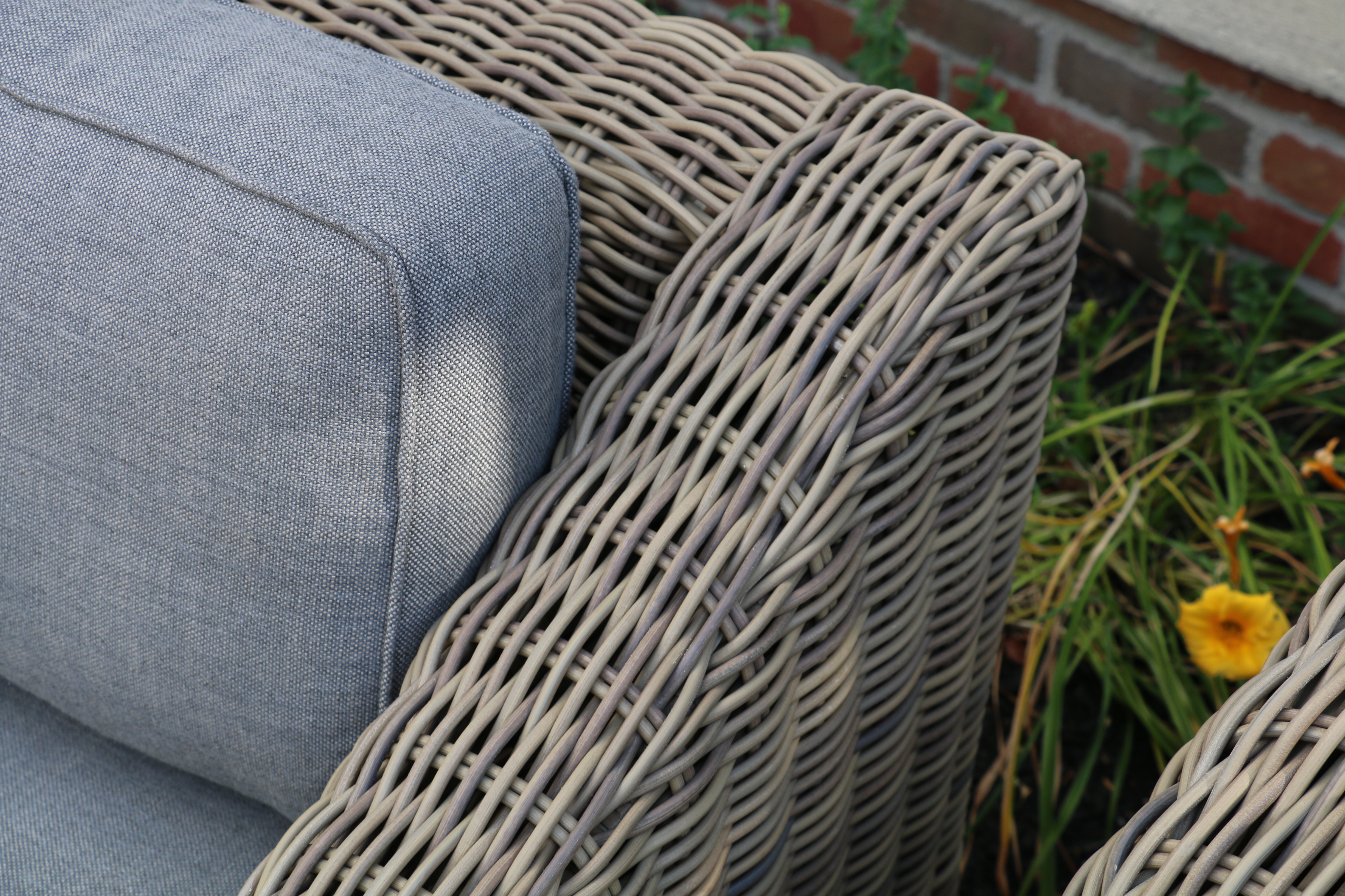 Restoration Hardware "Provence Collection" Wicker Patio Armchairs, Pair