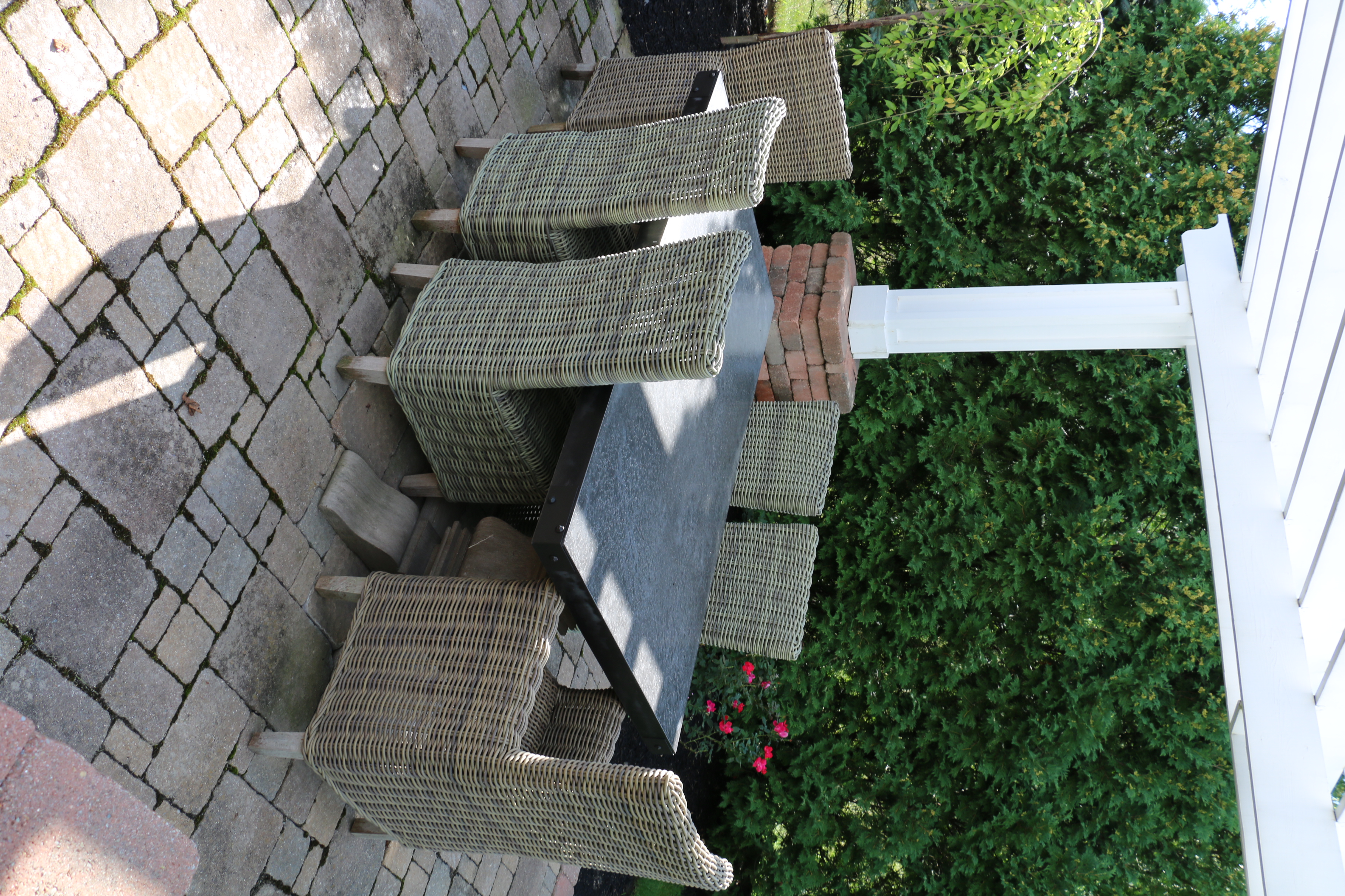 Restoration Hardware "Provence Collection" Wicker Patio Chairs and Dining Table