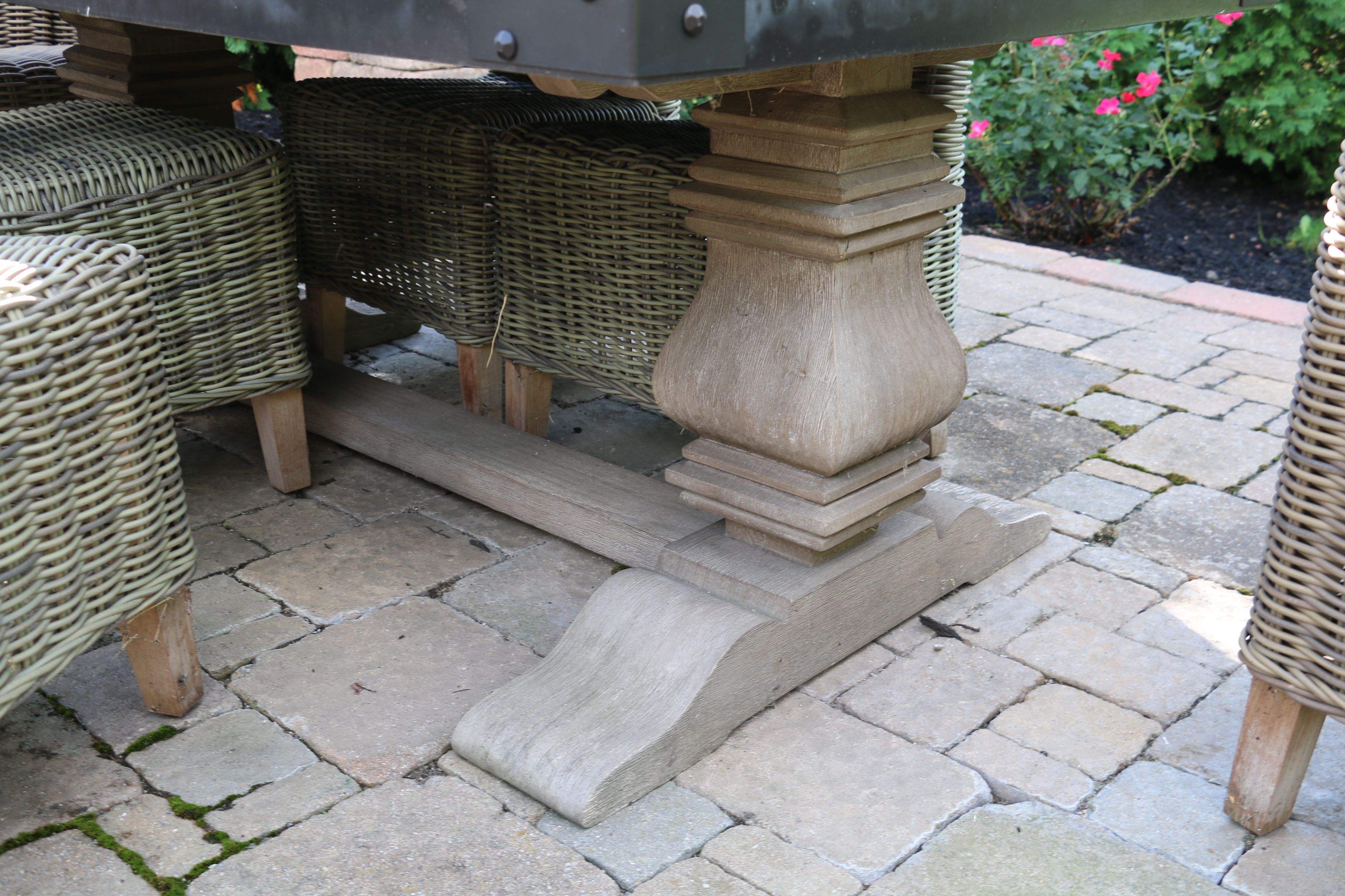 Restoration Hardware "Provence Collection" Wicker Patio Chairs and Dining Table