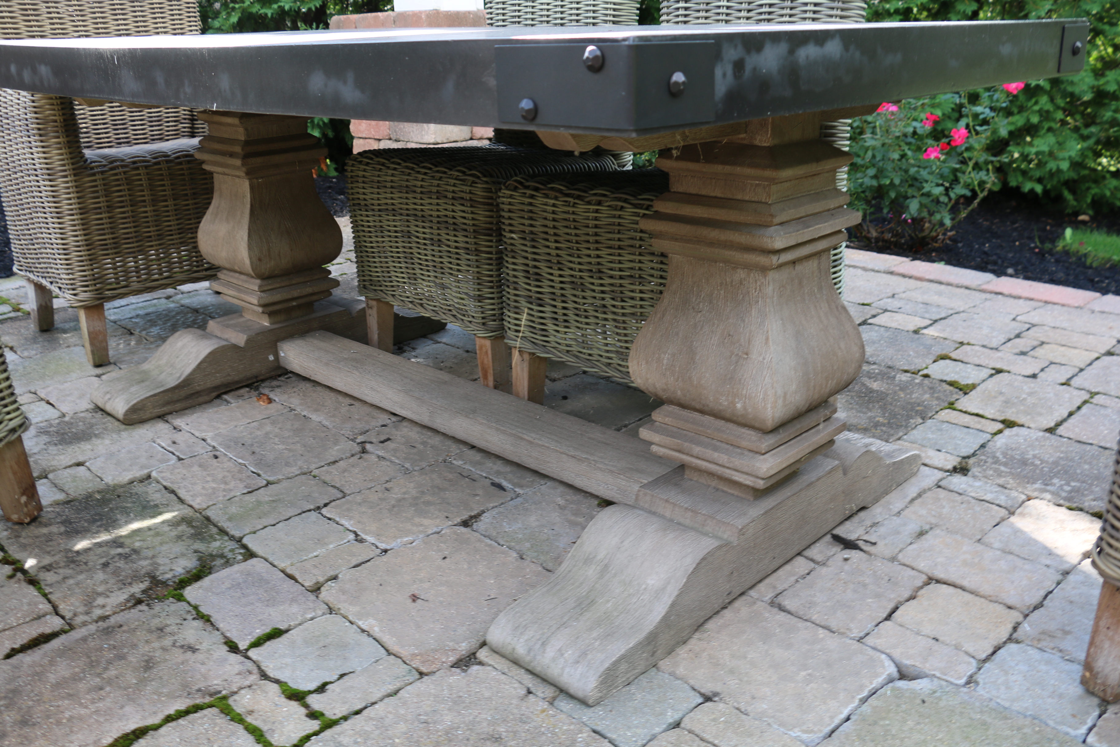 Restoration Hardware "Provence Collection" Wicker Patio Chairs and Dining Table