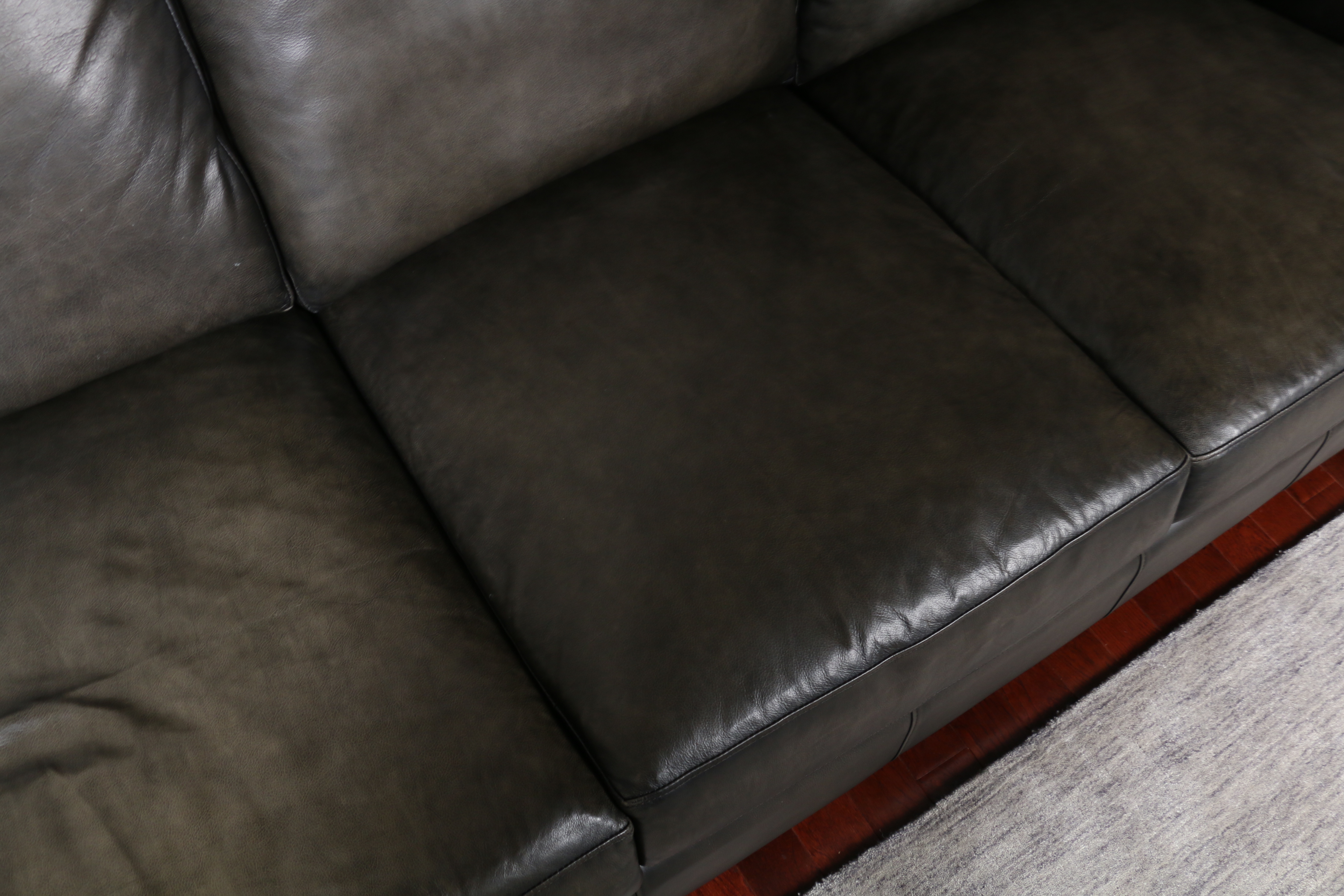 Bernhardt Leather Sofa with Nailhead Trim