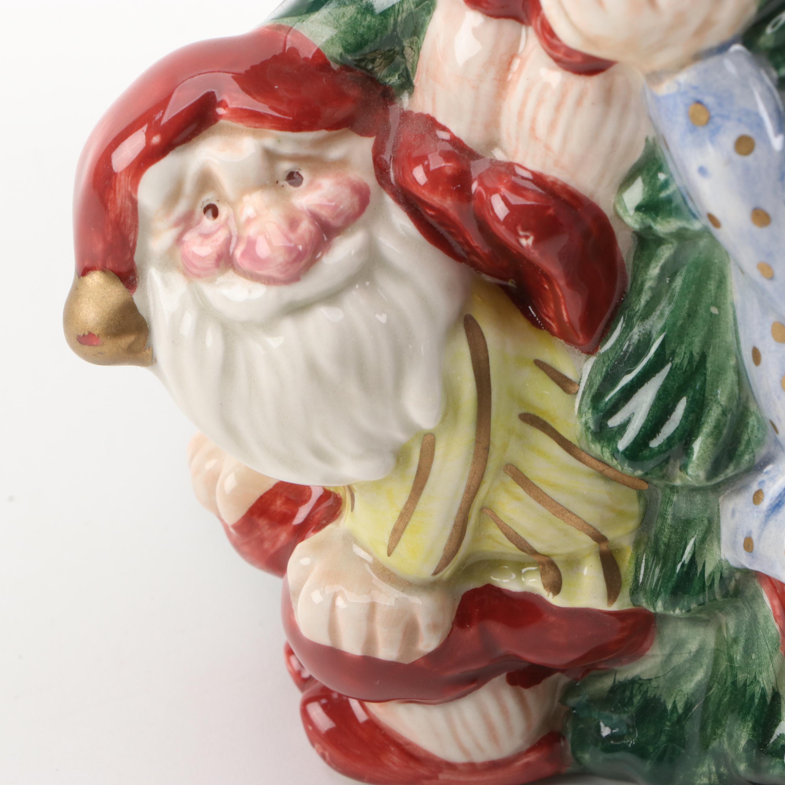 Fitz and Floyd Christmas Elves Tree Pitcher, Deer Candleholder, and more