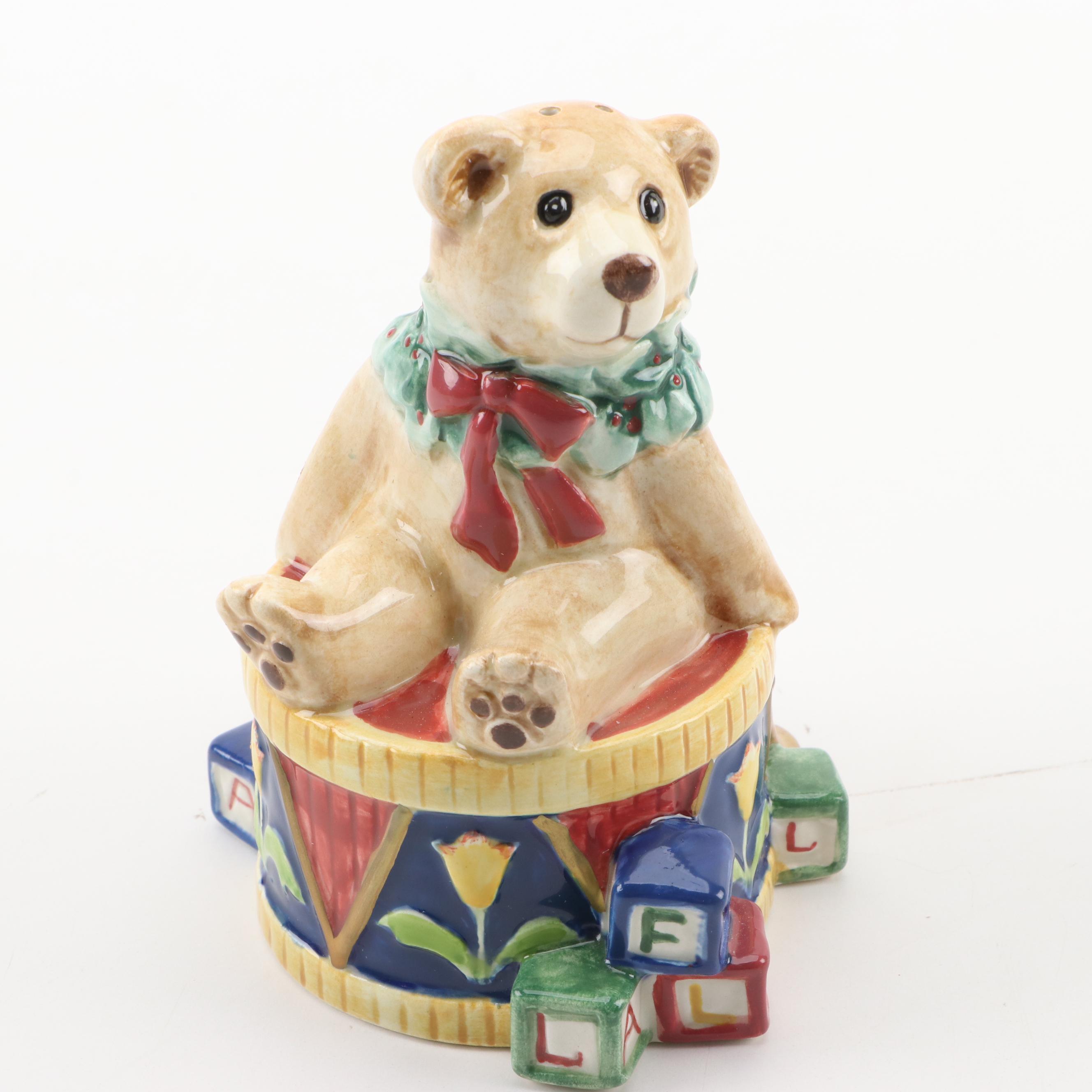 Fitz and Floyd Christmas Elves Tree Pitcher, Deer Candleholder, and more