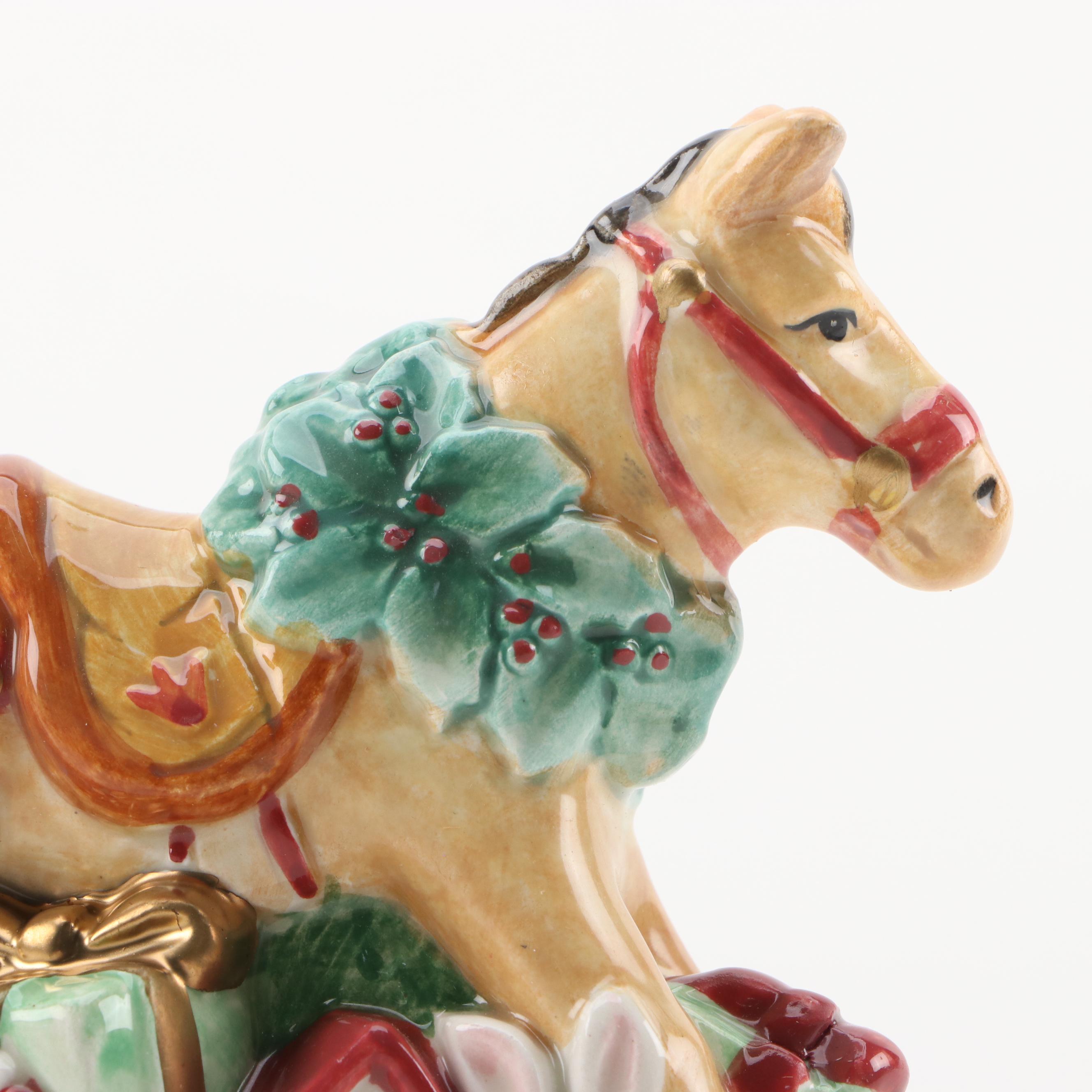 Fitz and Floyd Christmas Elves Tree Pitcher, Deer Candleholder, and more