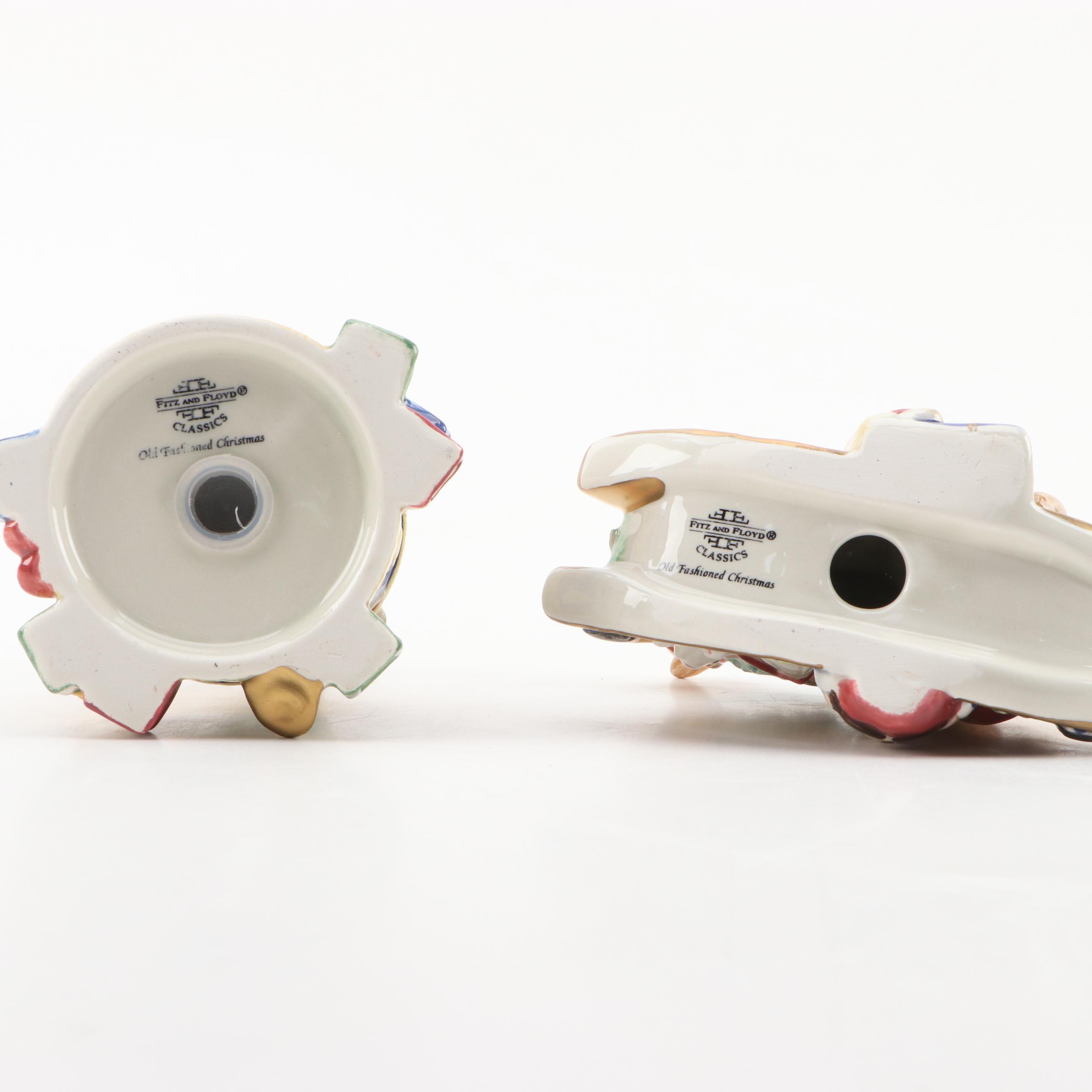 Fitz and Floyd Christmas Elves Tree Pitcher, Deer Candleholder, and more