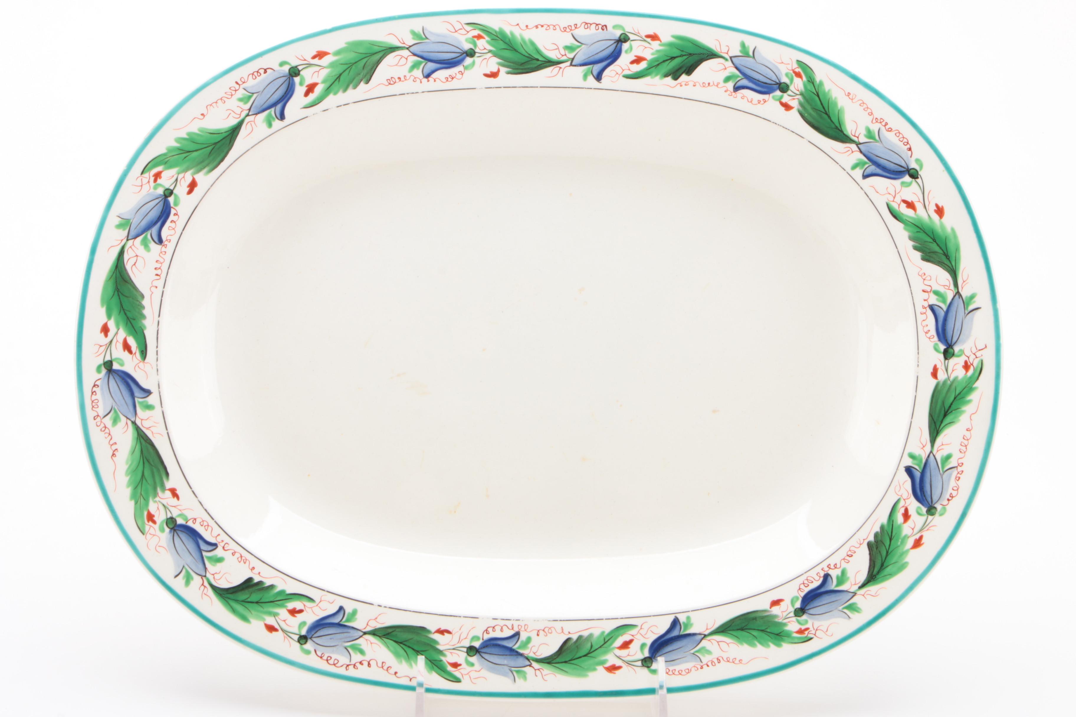 Wedgwood Bell Flower Decorated Earthenware Oval Serveware and Shakers