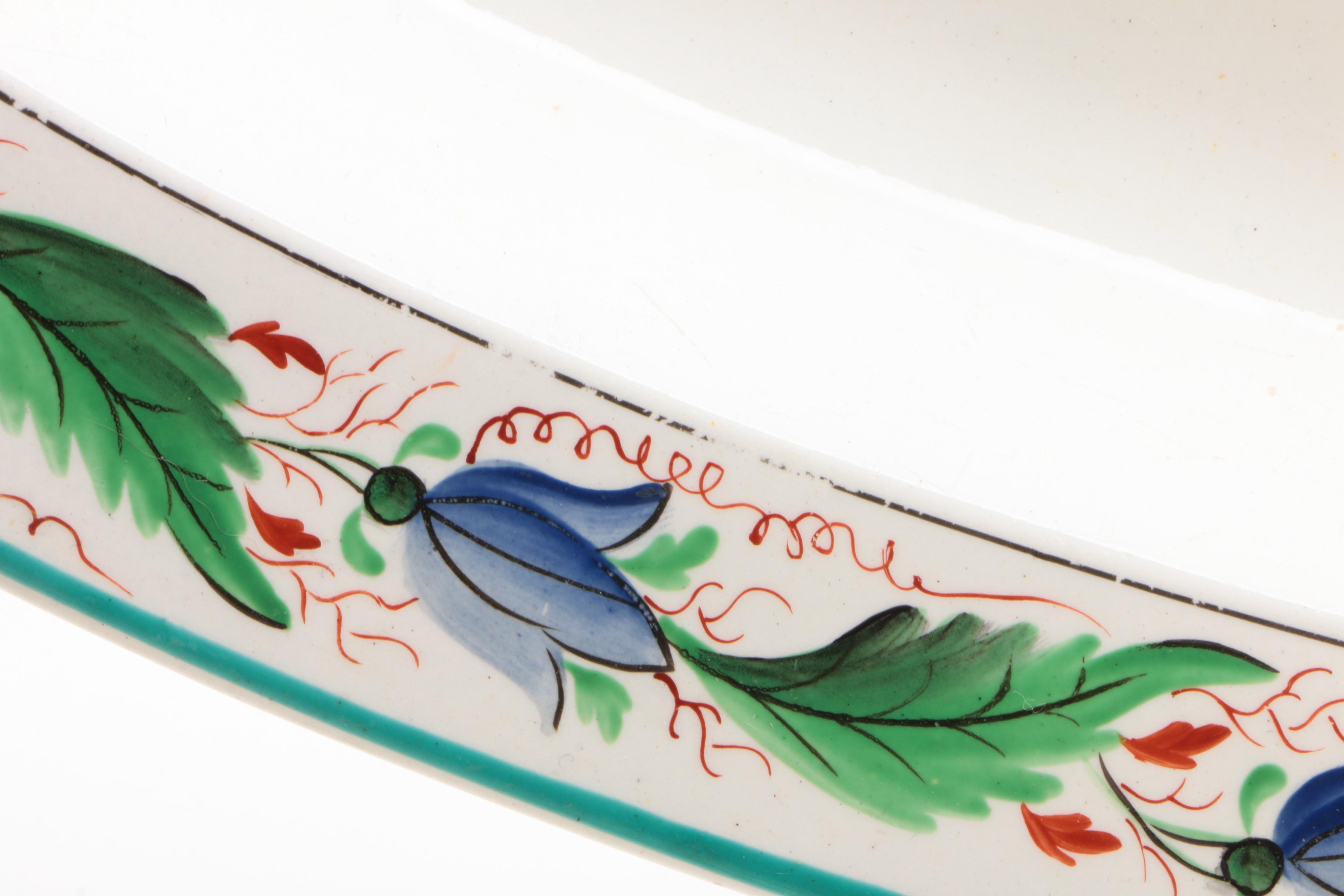 Wedgwood Bell Flower Decorated Earthenware Oval Serveware and Shakers