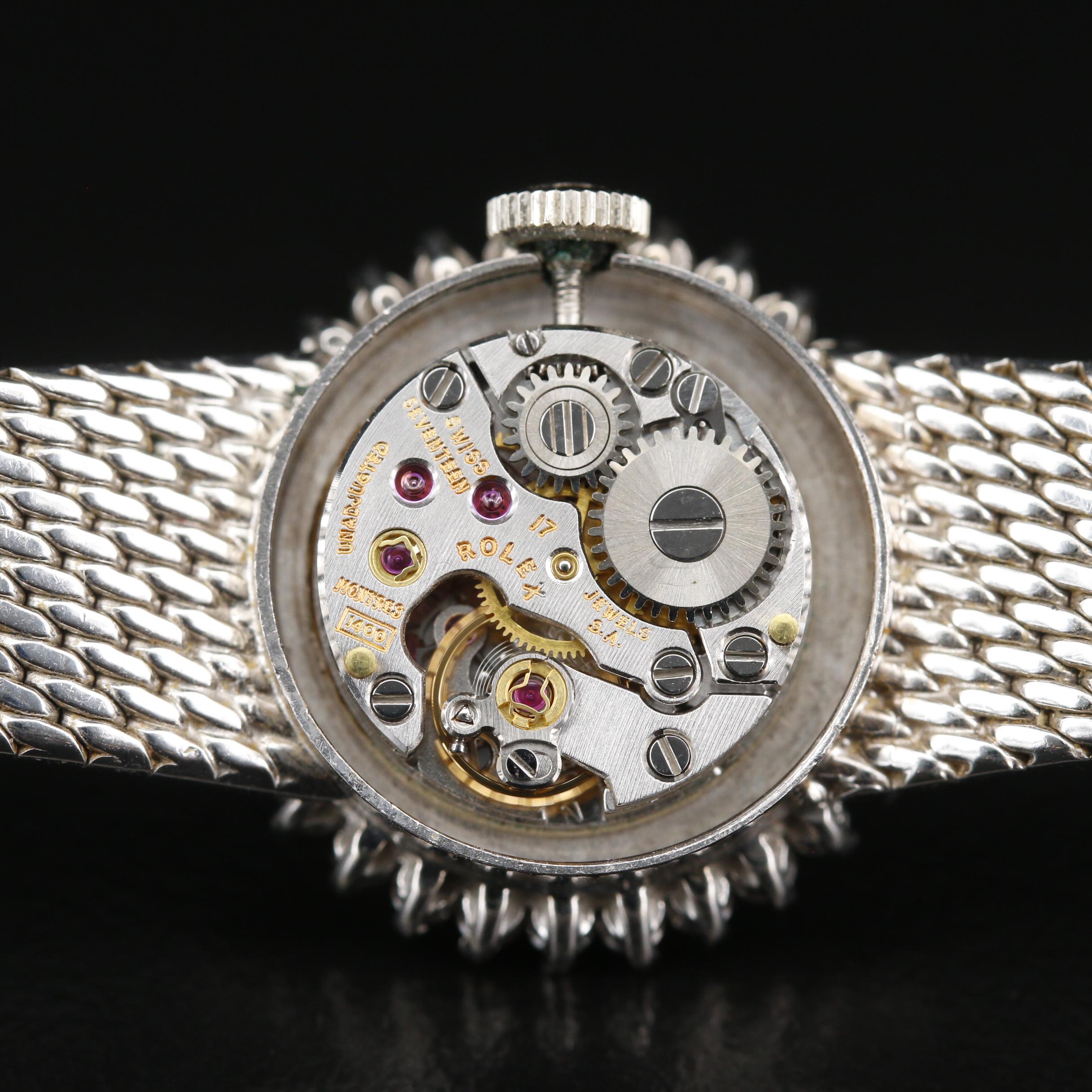 Vintage Rolex 14K Gold and Diamond Stem Wind Watch