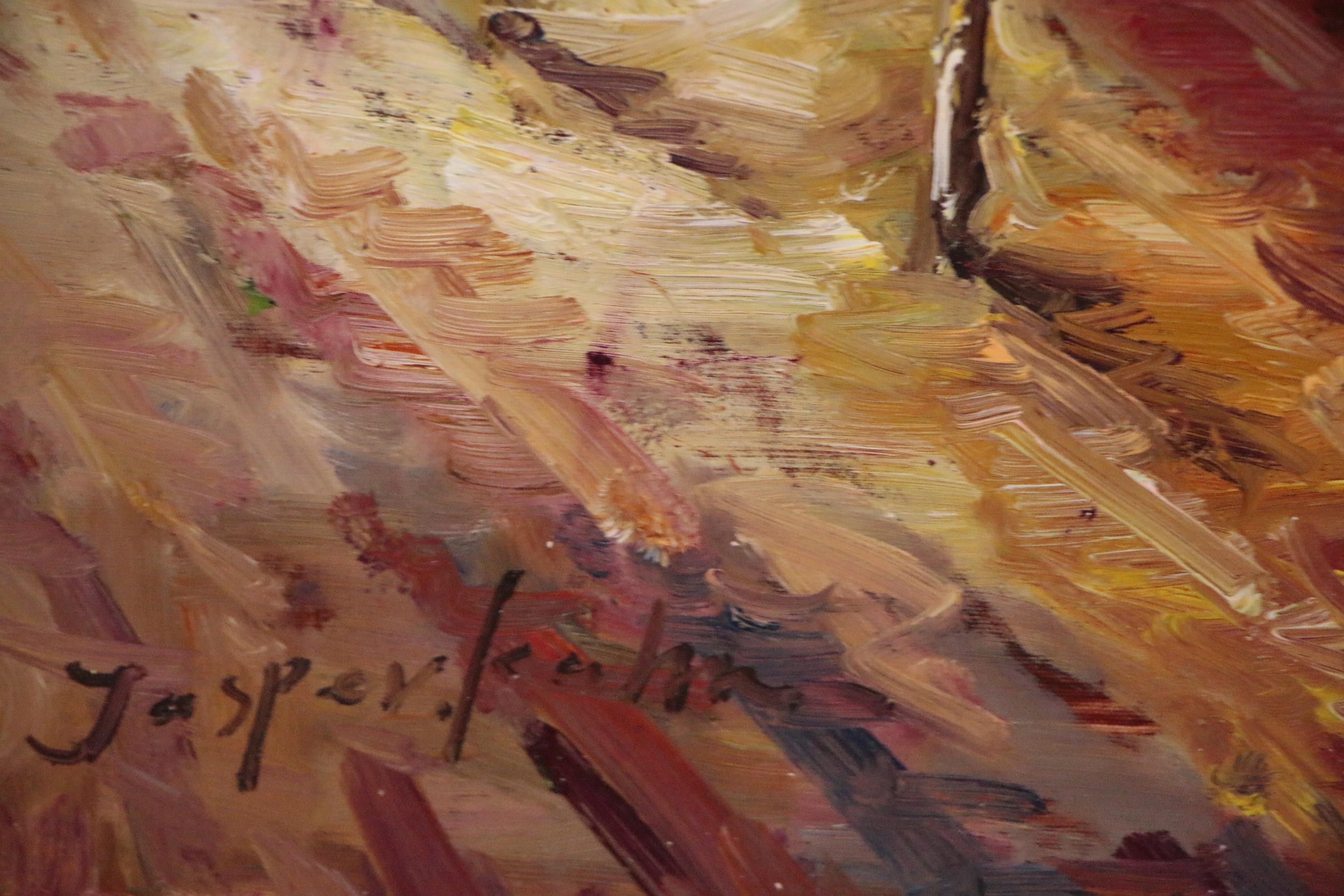 Jasper Kahn Oil Painting of Interior Scene, 21st Century