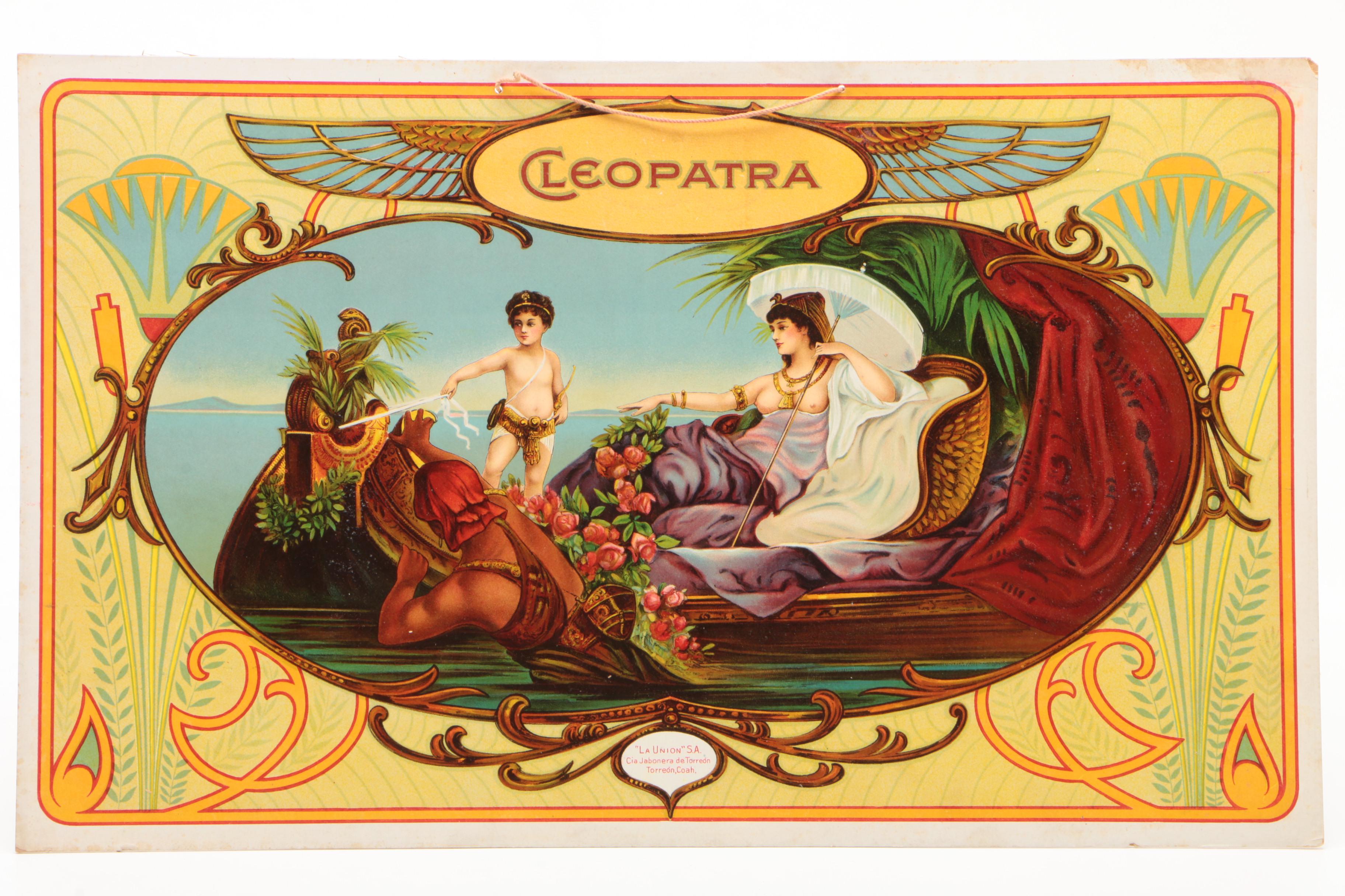 The Henderson Lithograph Co. "Cleopatra Soap" Paper Advertising Signs