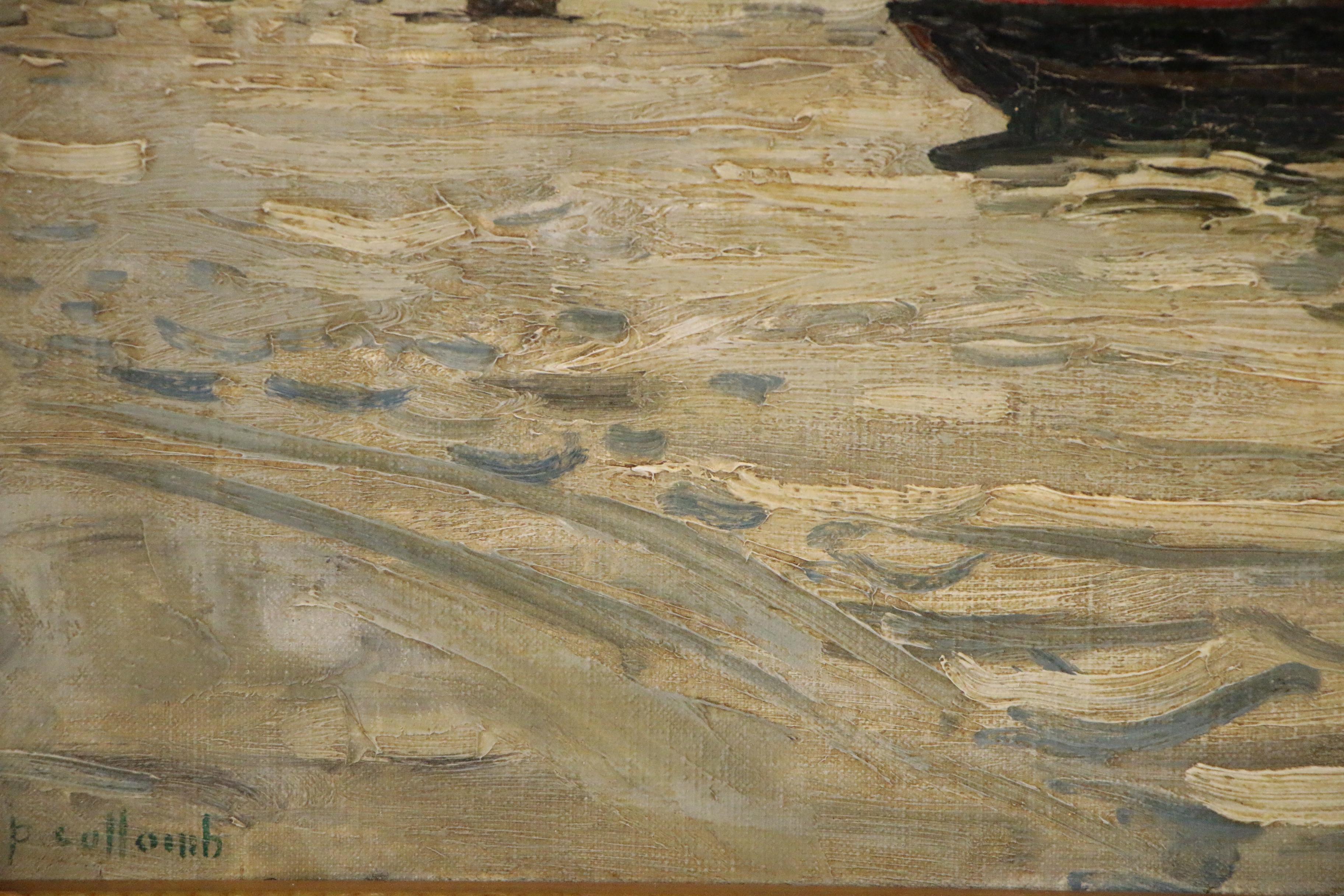 Paul Collomb Nautical Oil Painting "Amsterdam 1950"