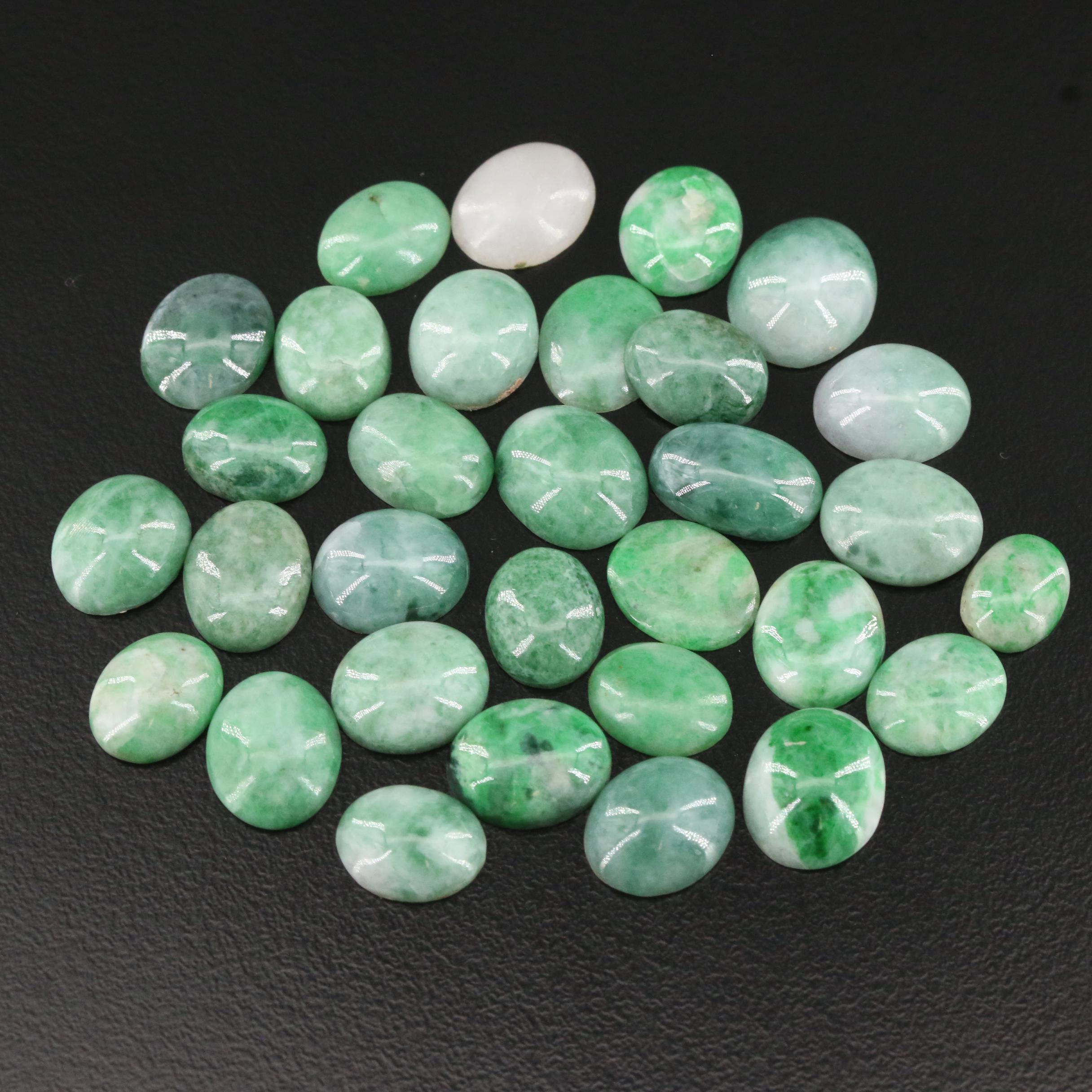 Loose 86.17 CTW Jadeite Cabochons