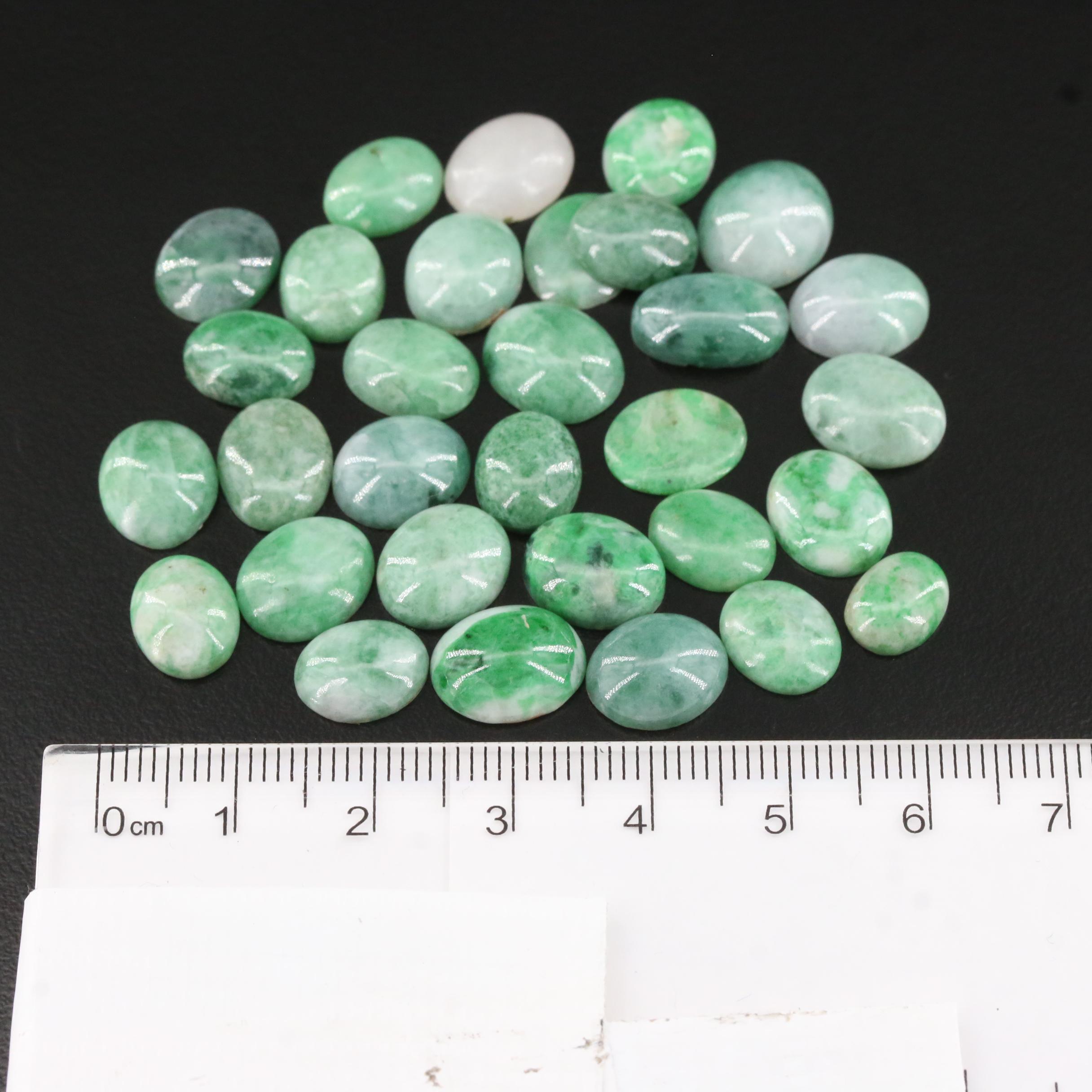 Loose 86.17 CTW Jadeite Cabochons