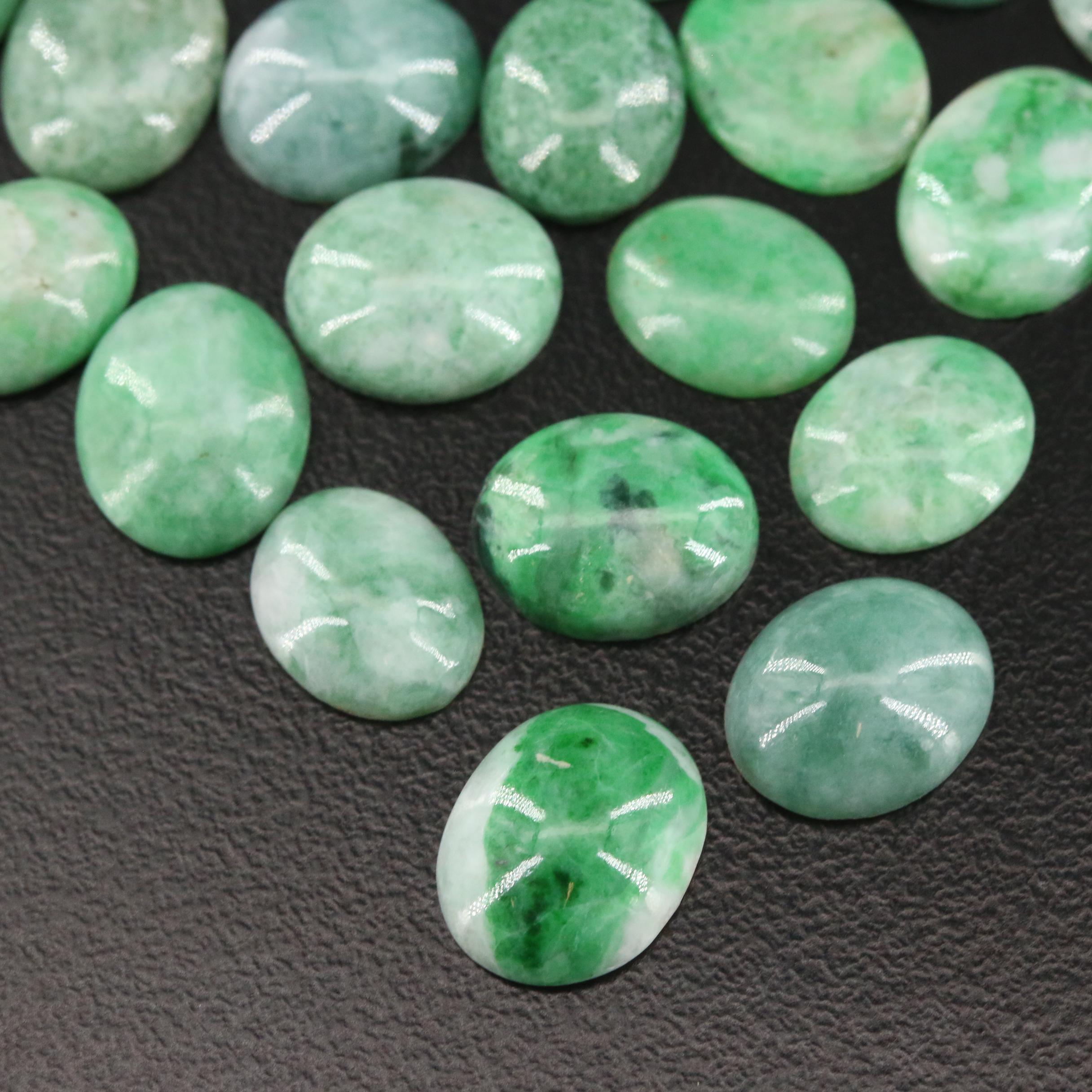 Loose 86.17 CTW Jadeite Cabochons