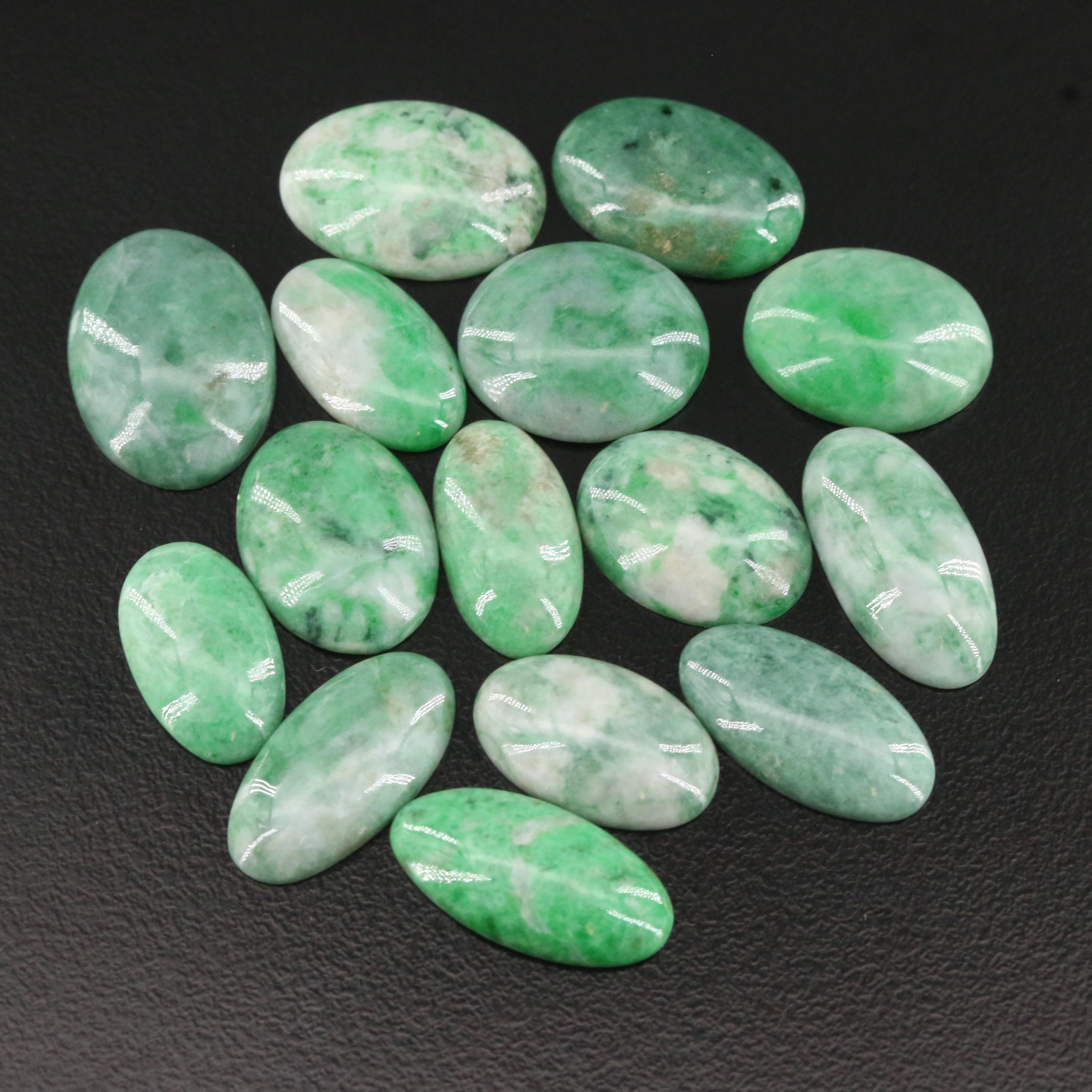Loose 85.93 CTW Jadeite Cabochons