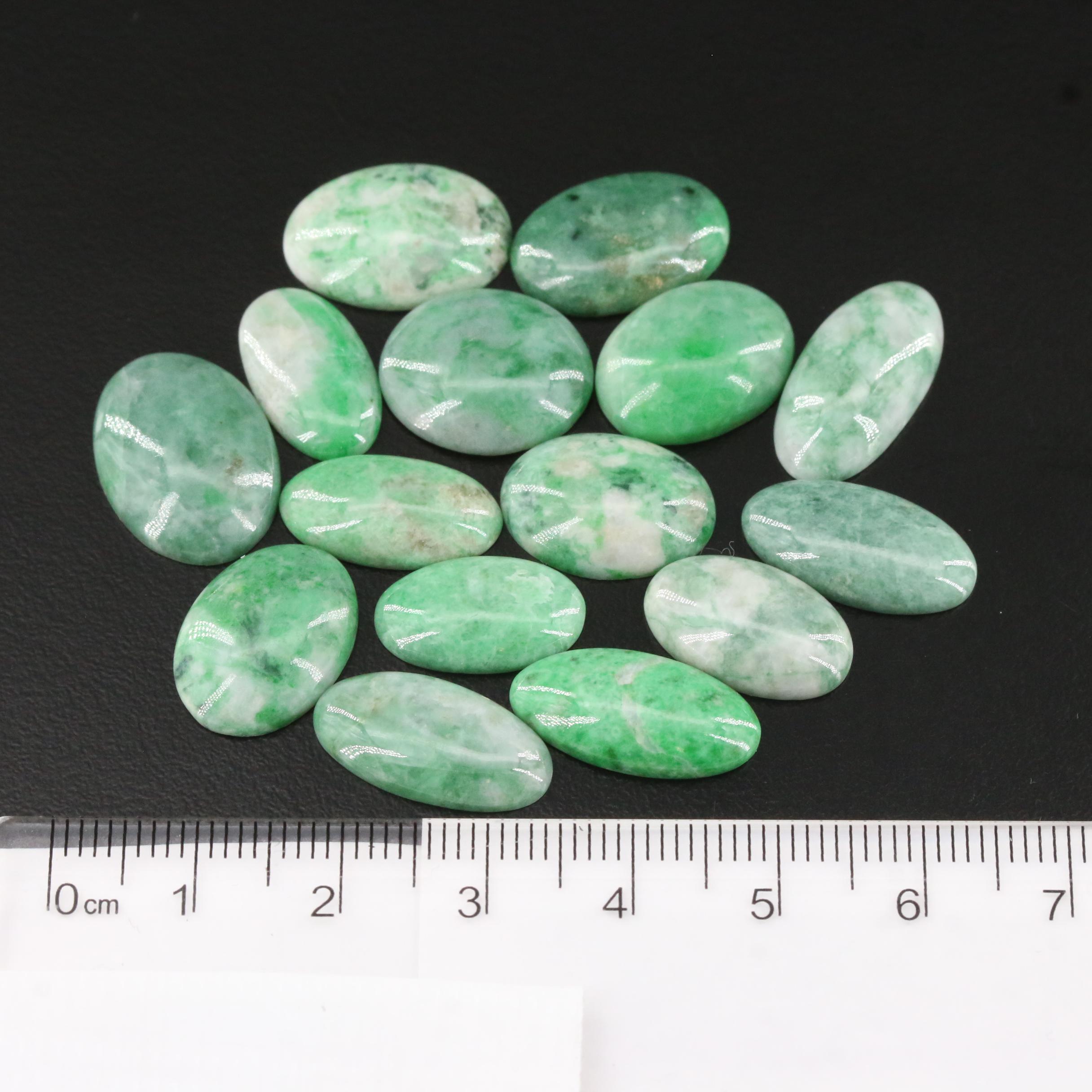 Loose 85.93 CTW Jadeite Cabochons