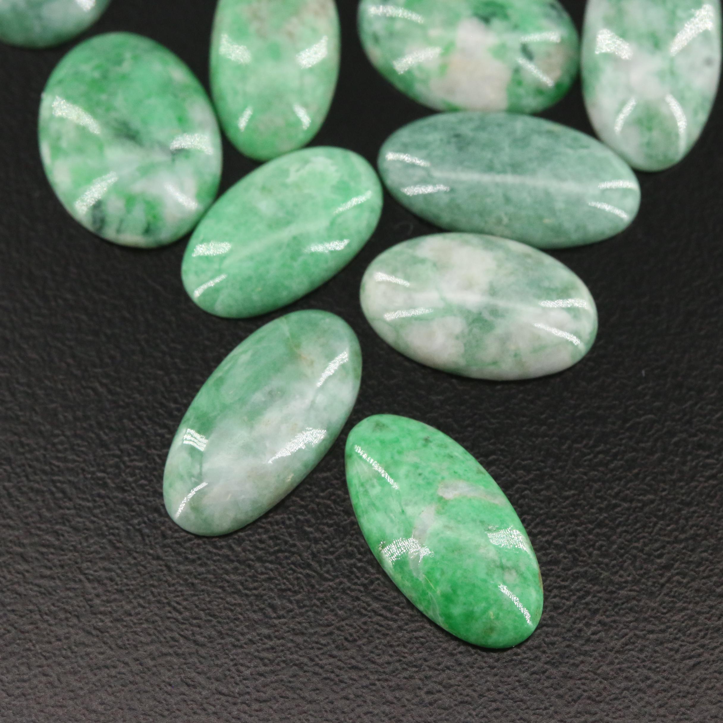 Loose 85.93 CTW Jadeite Cabochons